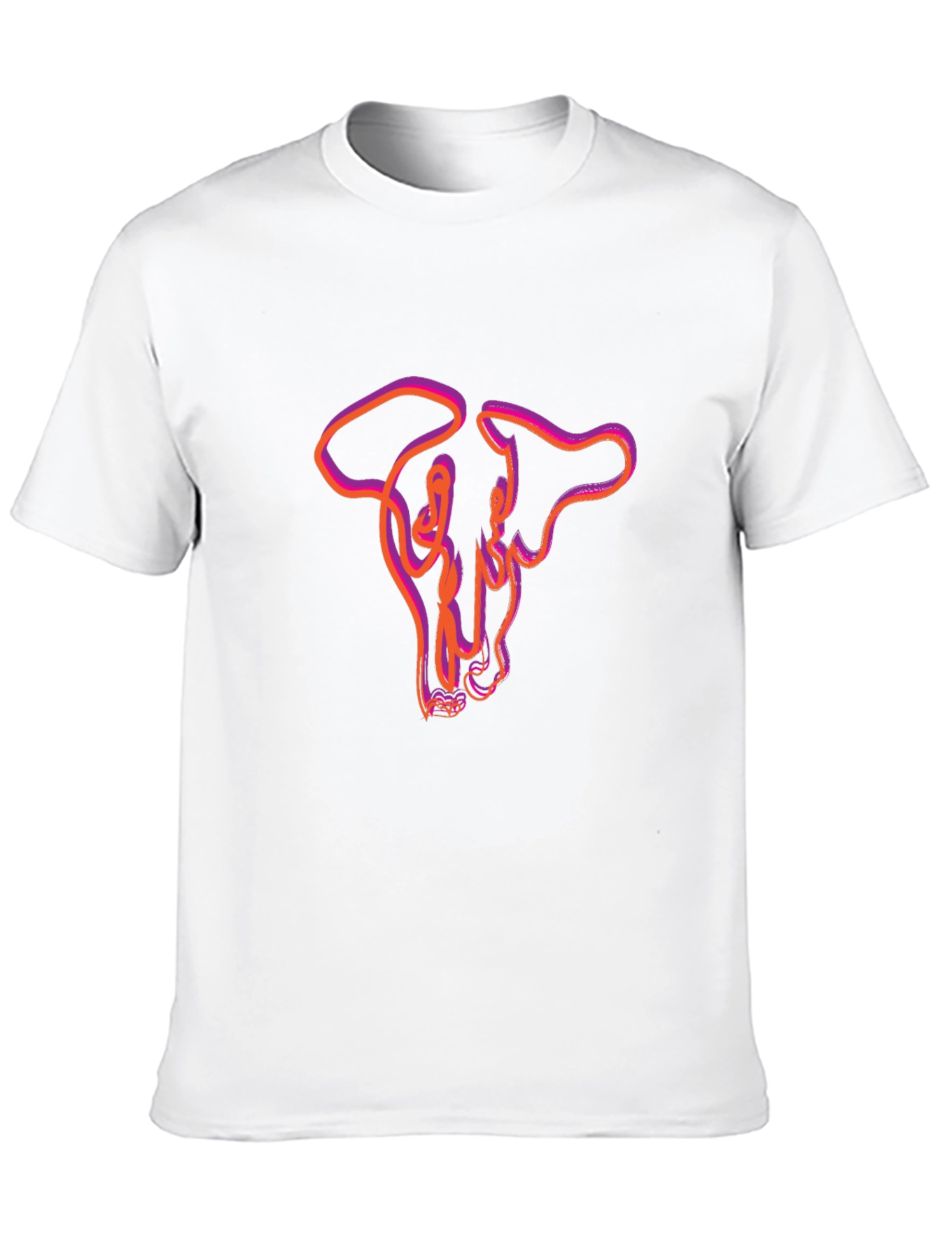 Abstract Bull Skull Graphic Tee - Mens Black T-Shirt