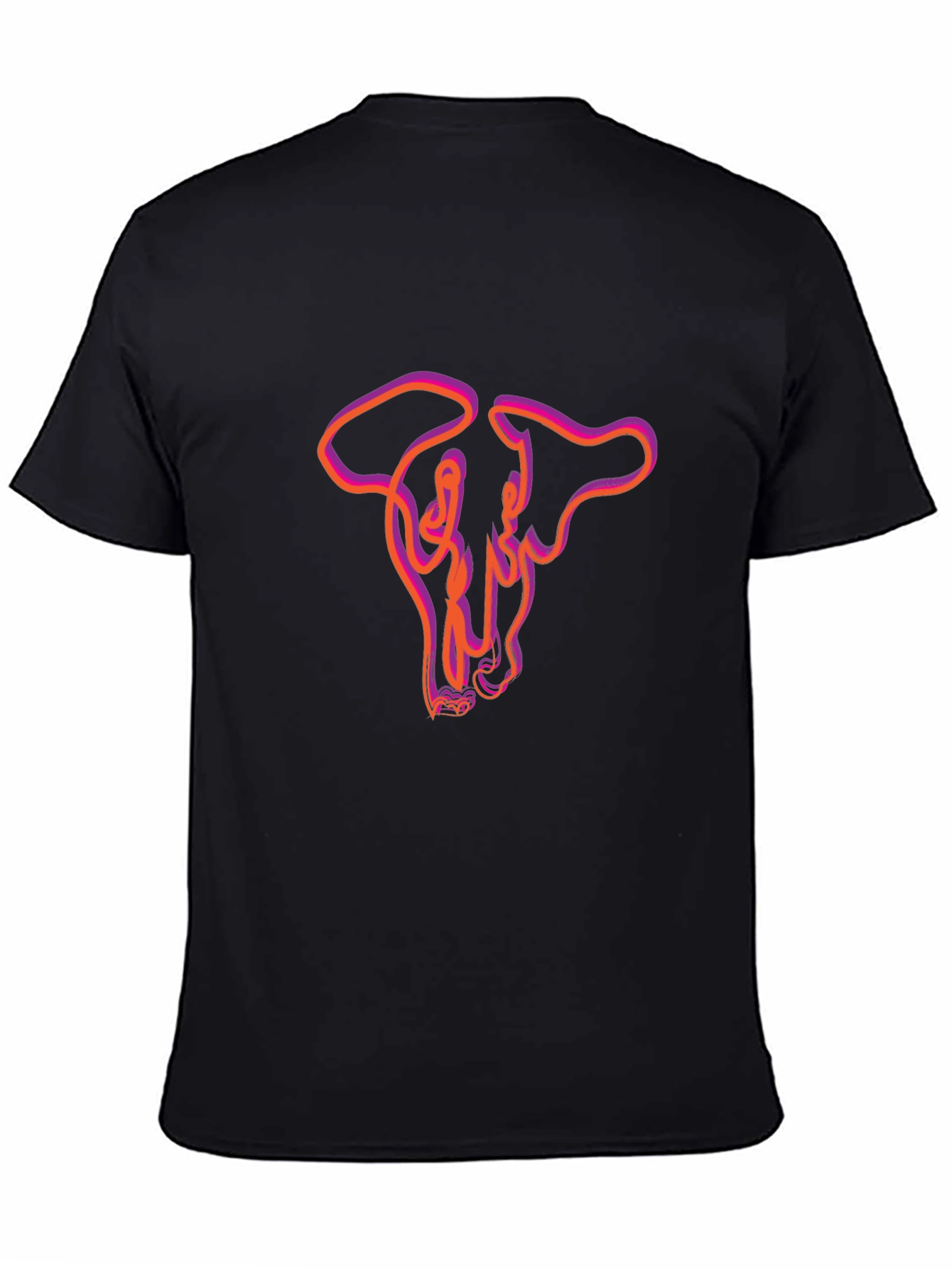 Abstract Bull Skull Graphic Tee - Mens Black T-Shirt