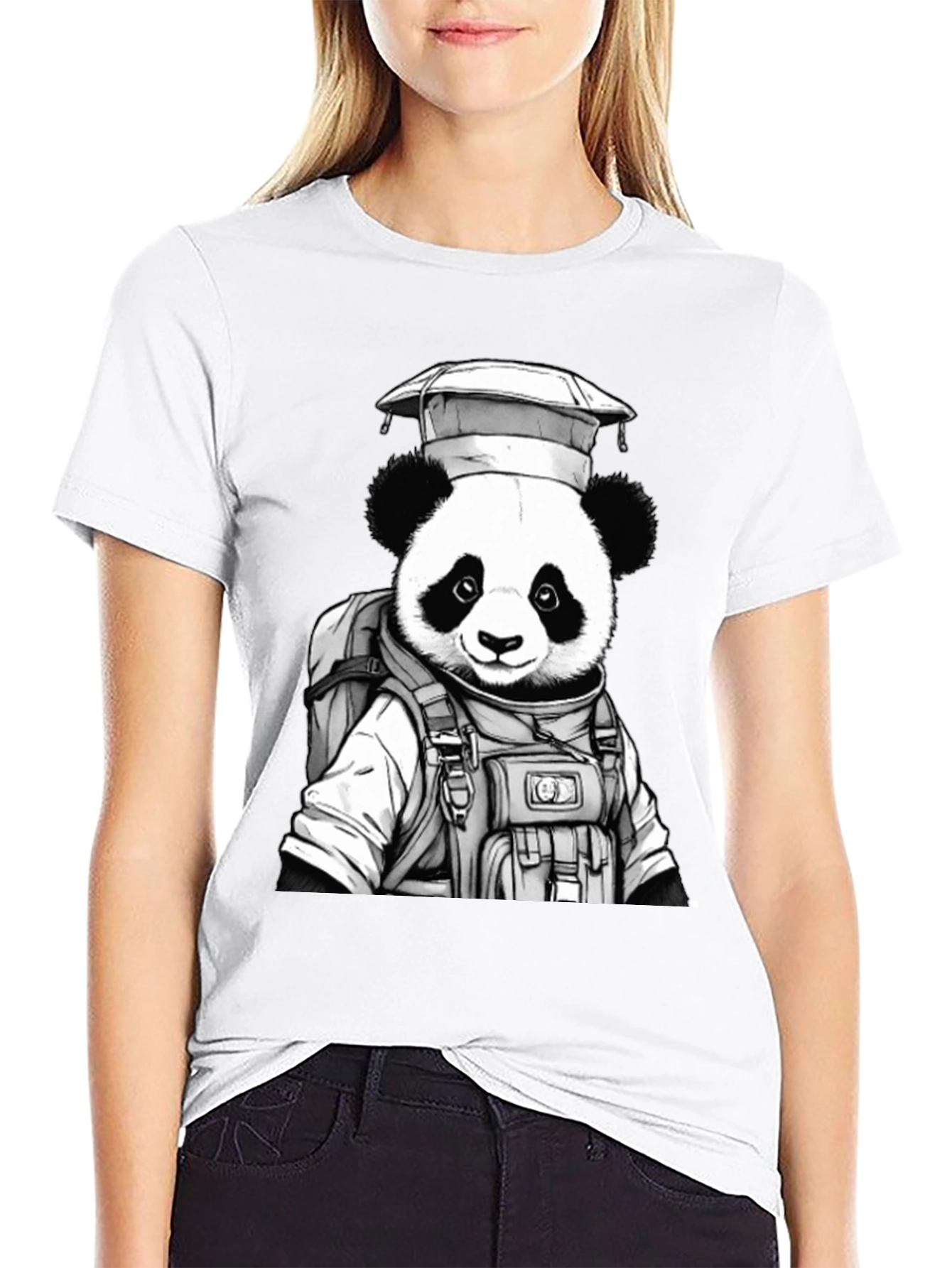 Panda Astronaut Graphic T-Shirt