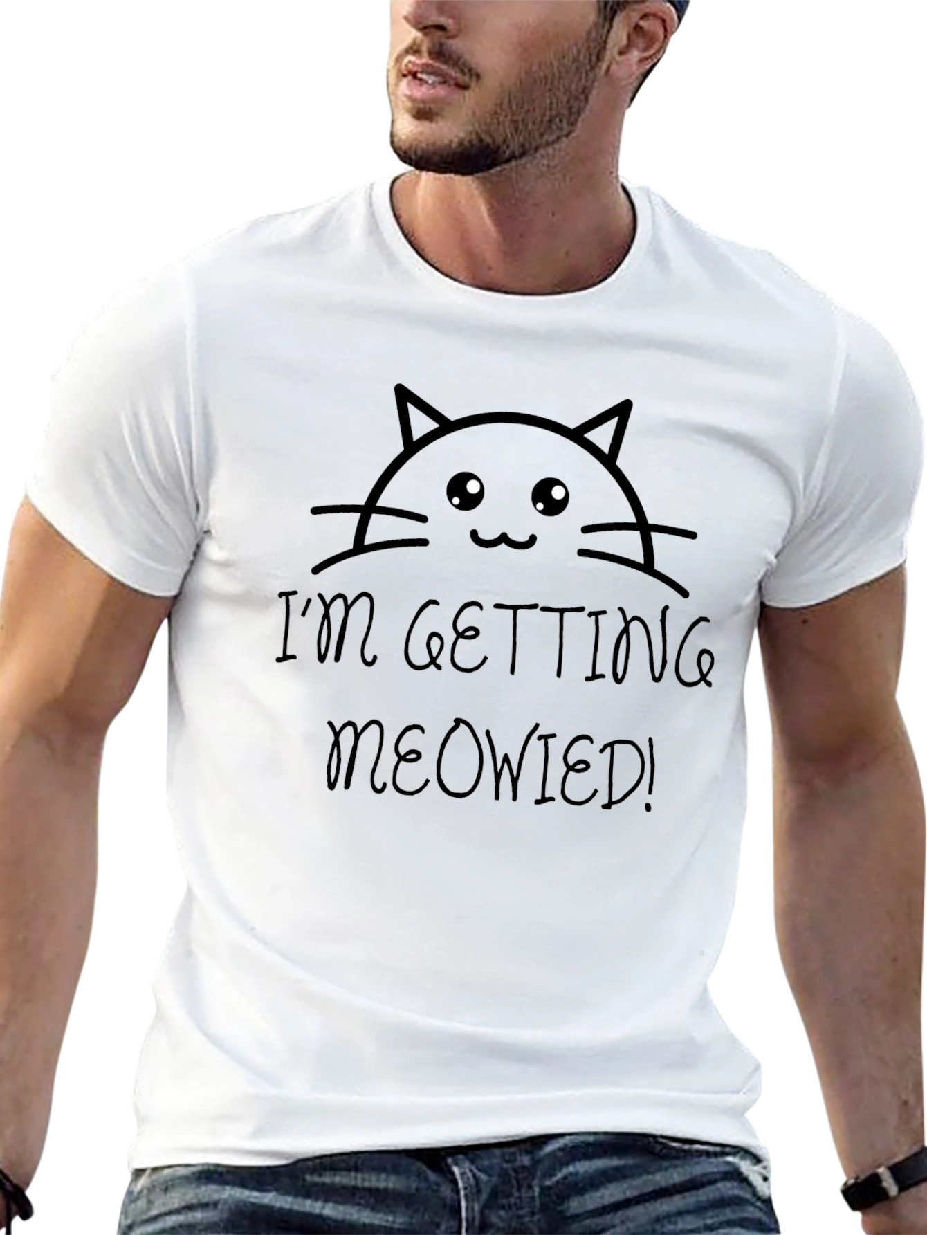 Im Getting Meowied! Black Graphic Tee
