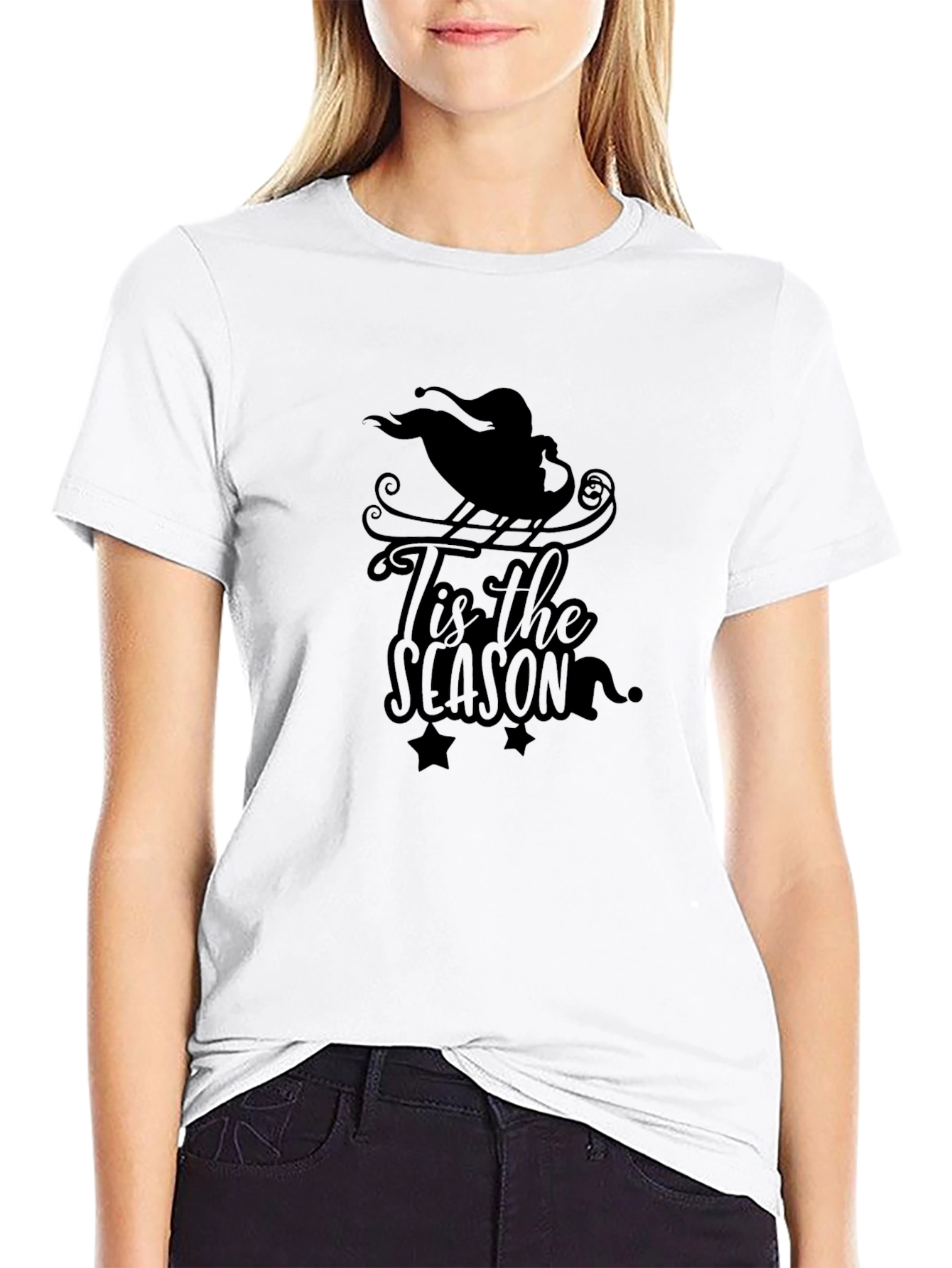 Tis The Season Black Graphic Tee
