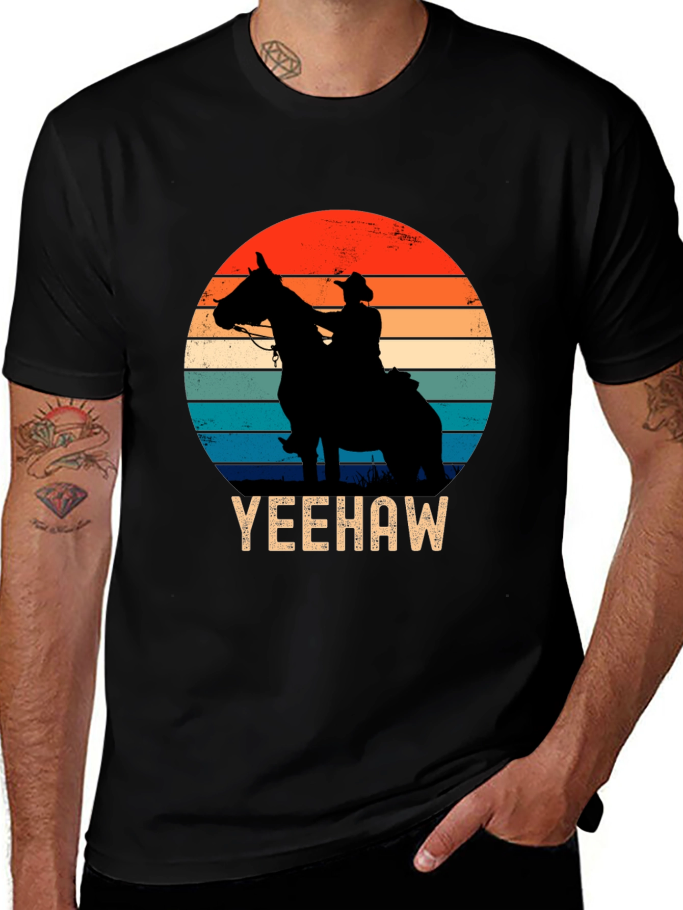 Yeehaw Cowboy Sunset Graphic Tee
