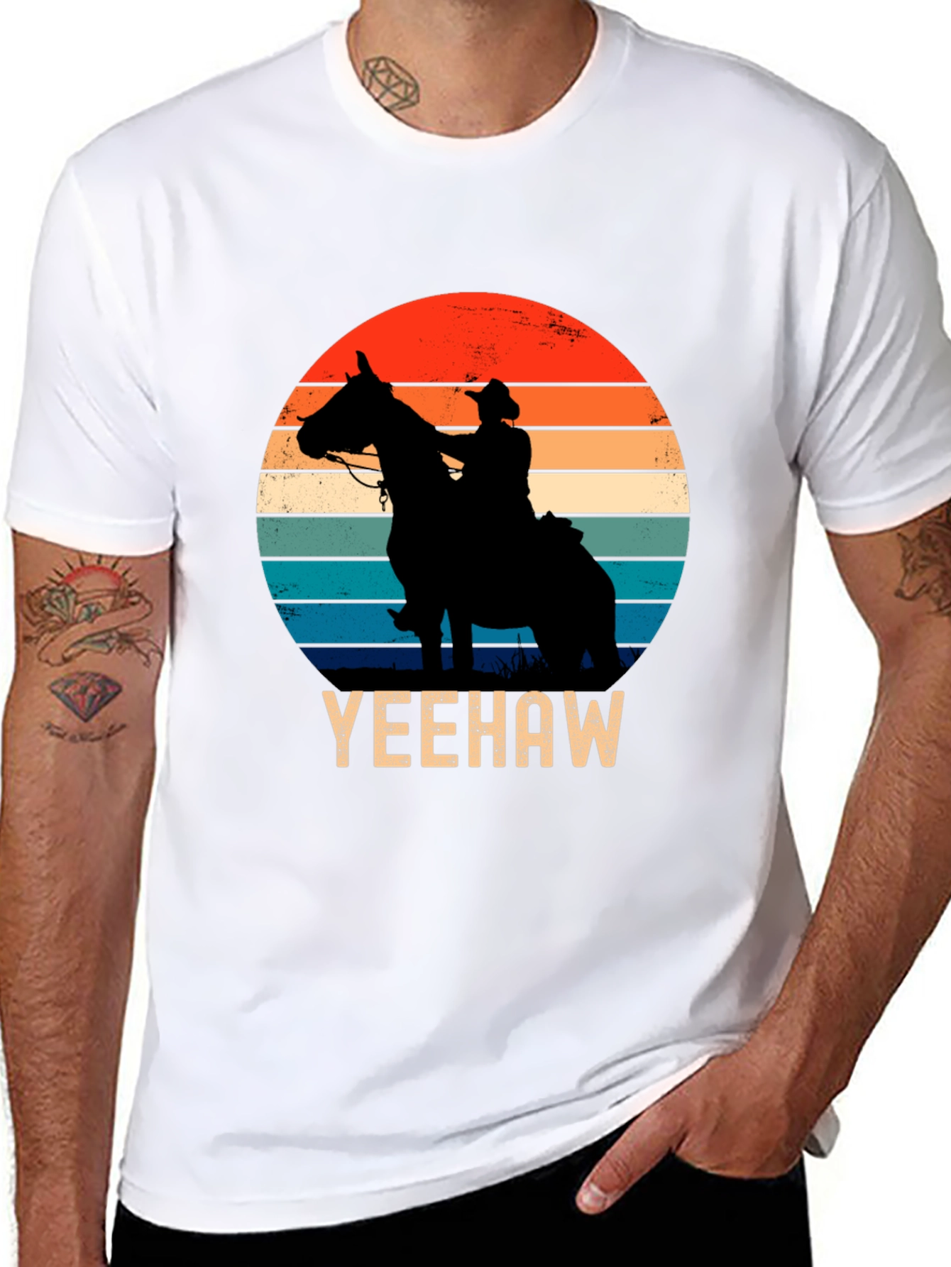 Yeehaw Cowboy Sunset Graphic Tee