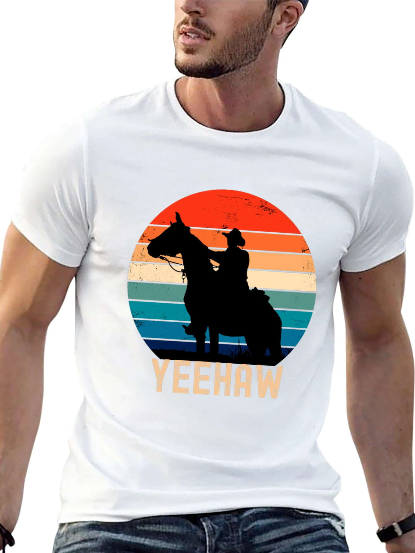Yeehaw Cowboy Sunset Graphic Tee
