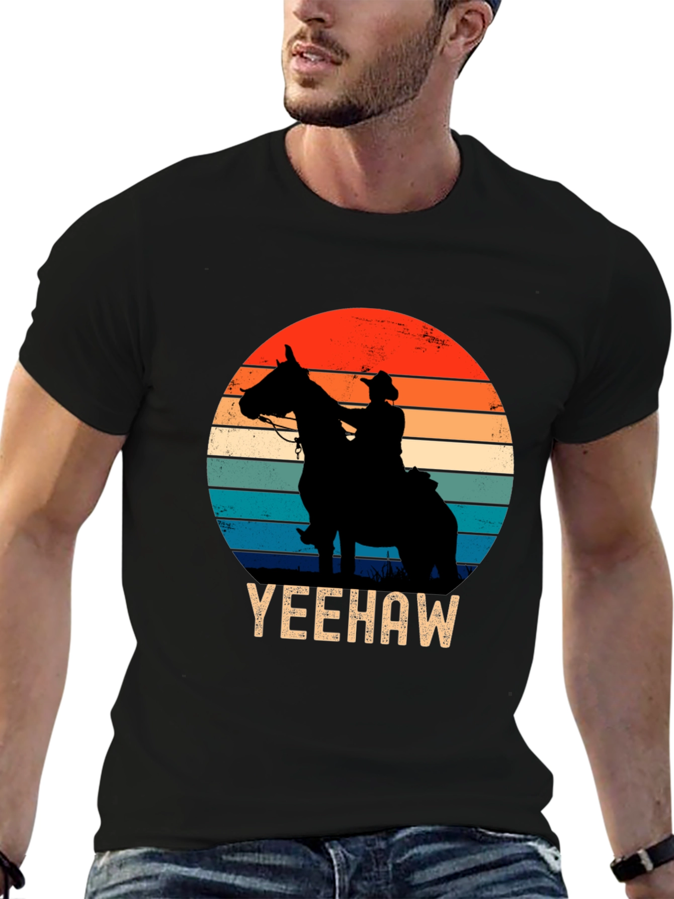 Yeehaw Cowboy Sunset Graphic Tee