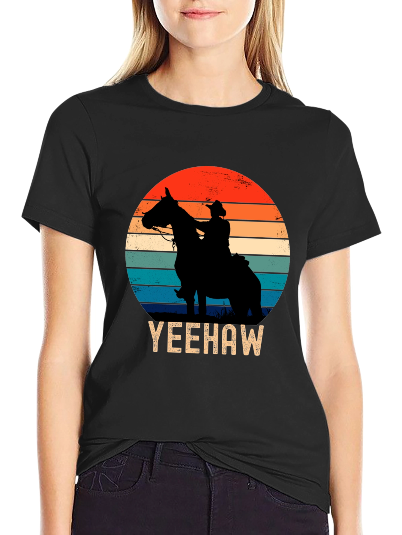 Yeehaw Cowboy Sunset Graphic Tee