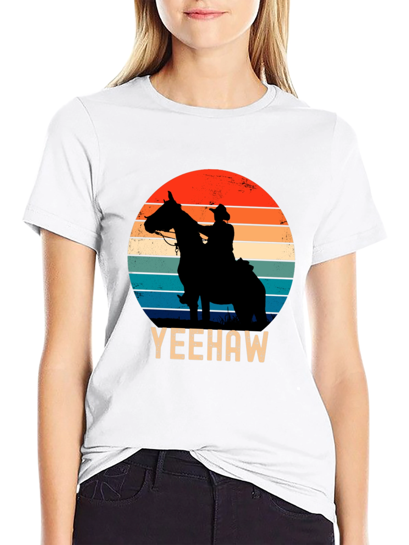 Yeehaw Cowboy Sunset Graphic Tee