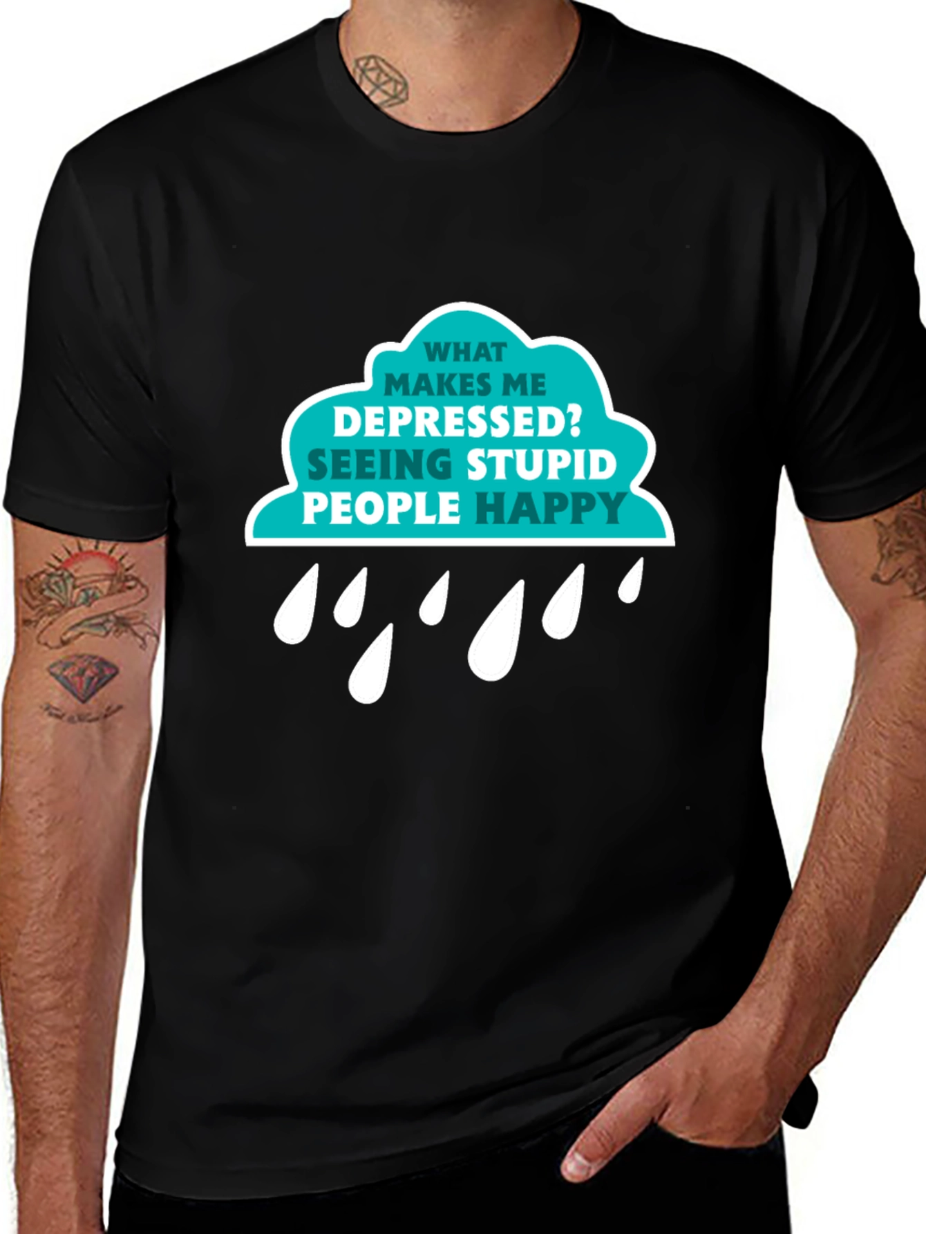 Depressed Seeing Stupid People Funny T-Shirt