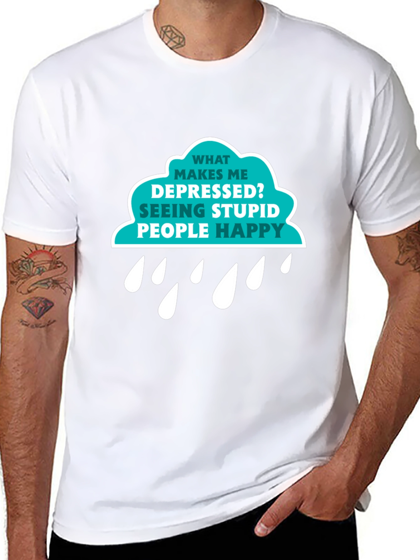 Depressed Seeing Stupid People Funny T-Shirt