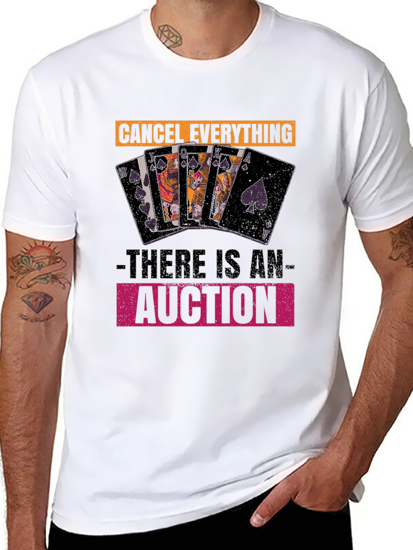 Auction T-Shirt: Cancel Everything! Fun Poker Card Design