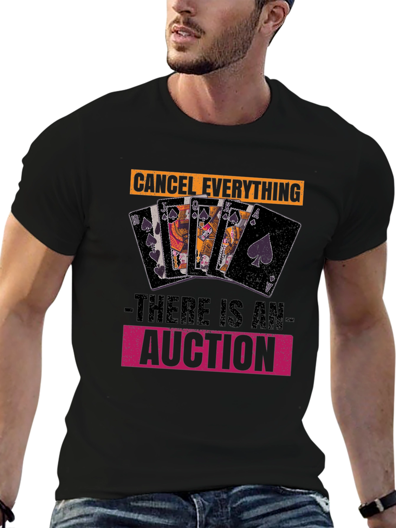 Auction T-Shirt: Cancel Everything! Fun Poker Card Design