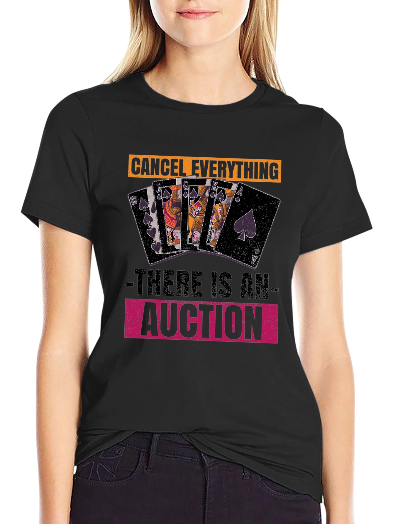 Auction T-Shirt: Cancel Everything! Fun Poker Card Design