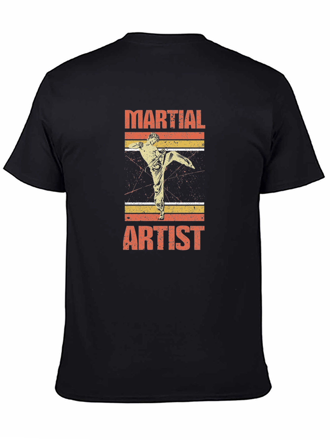 Martial Artist Graphic T-Shirt Retro Style