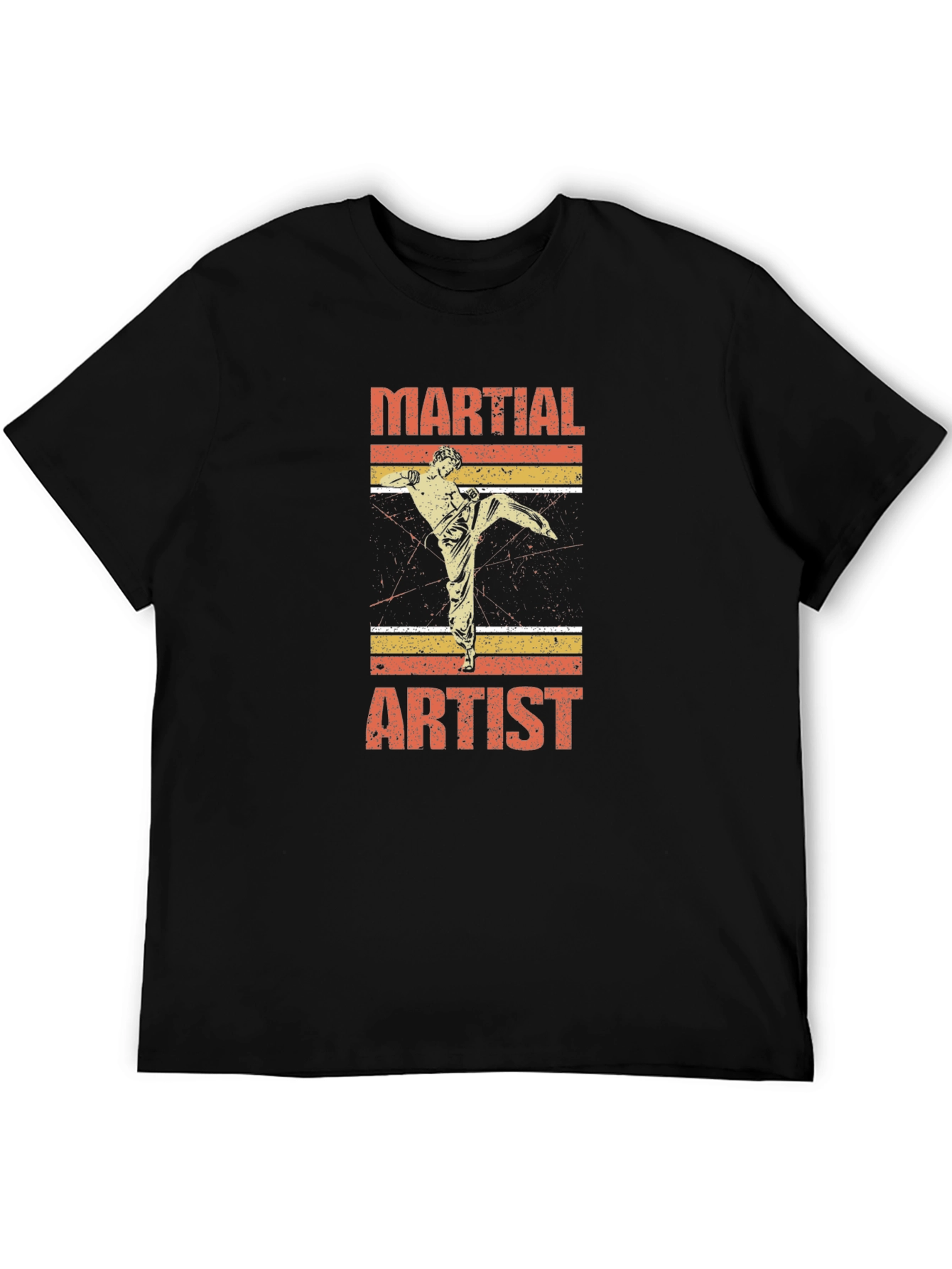 Martial Artist Graphic T-Shirt Retro Style