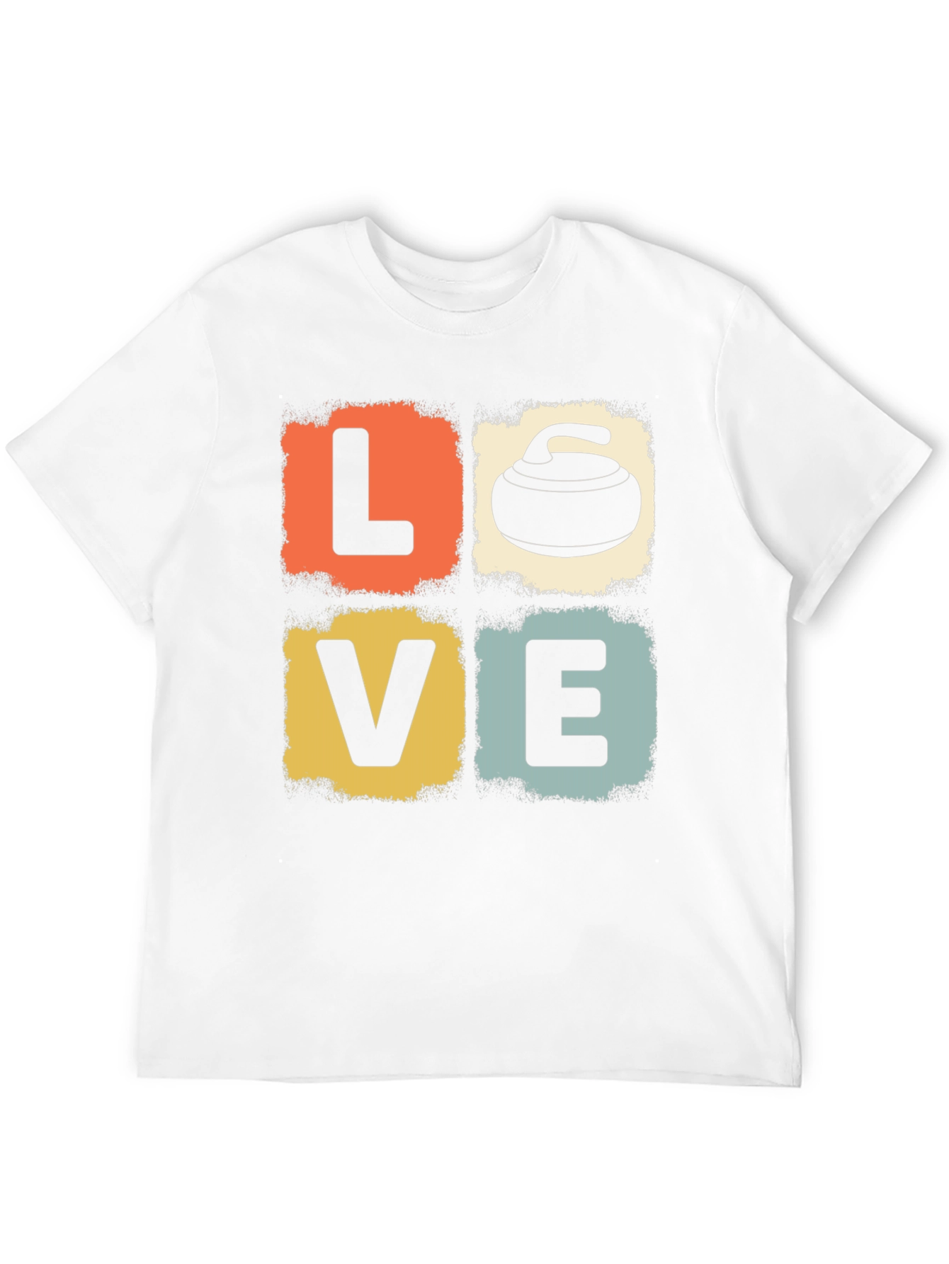 LOVE Curling Graphic Tee - Retro Design
