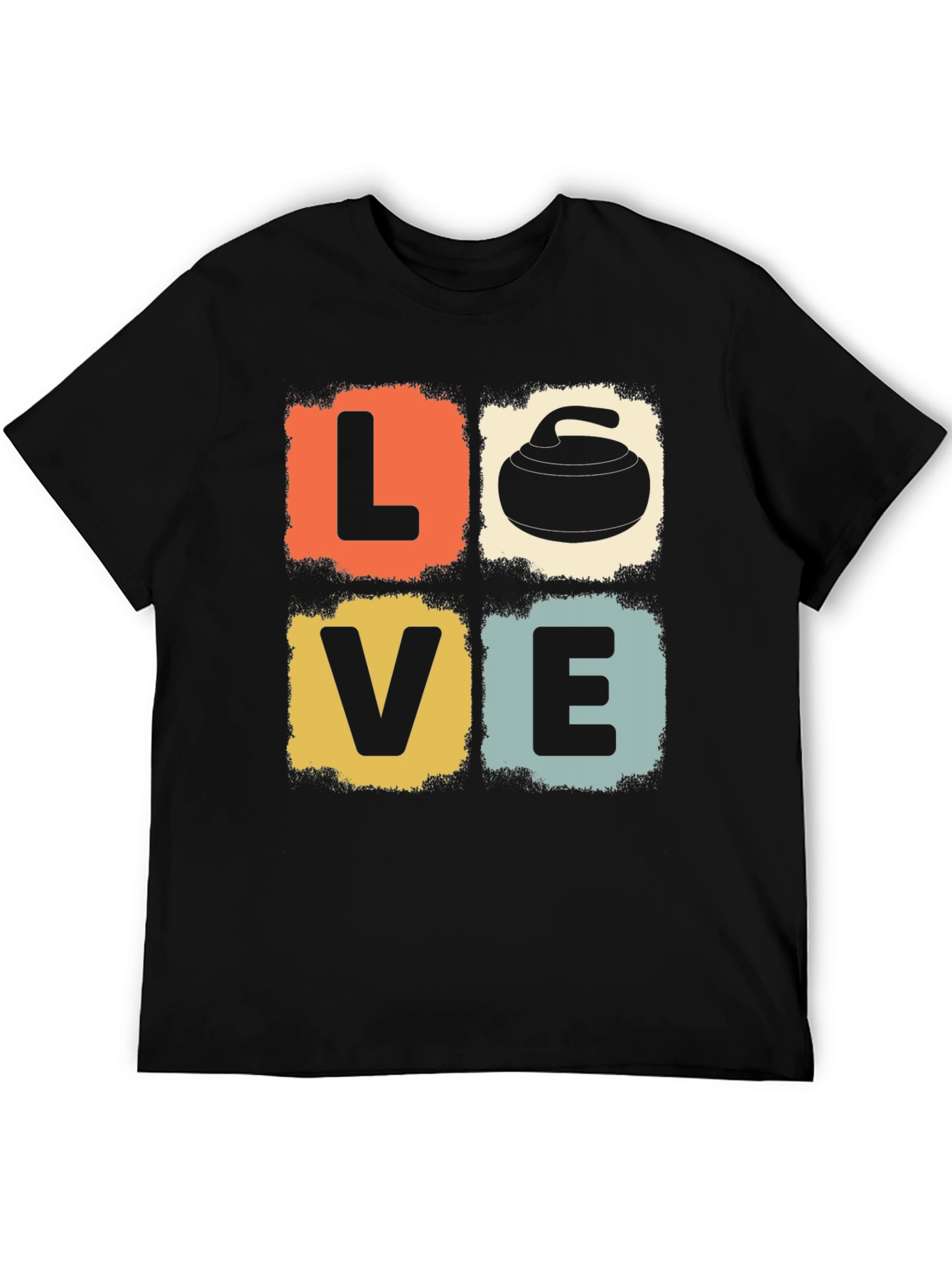 LOVE Curling Graphic Tee - Retro Design