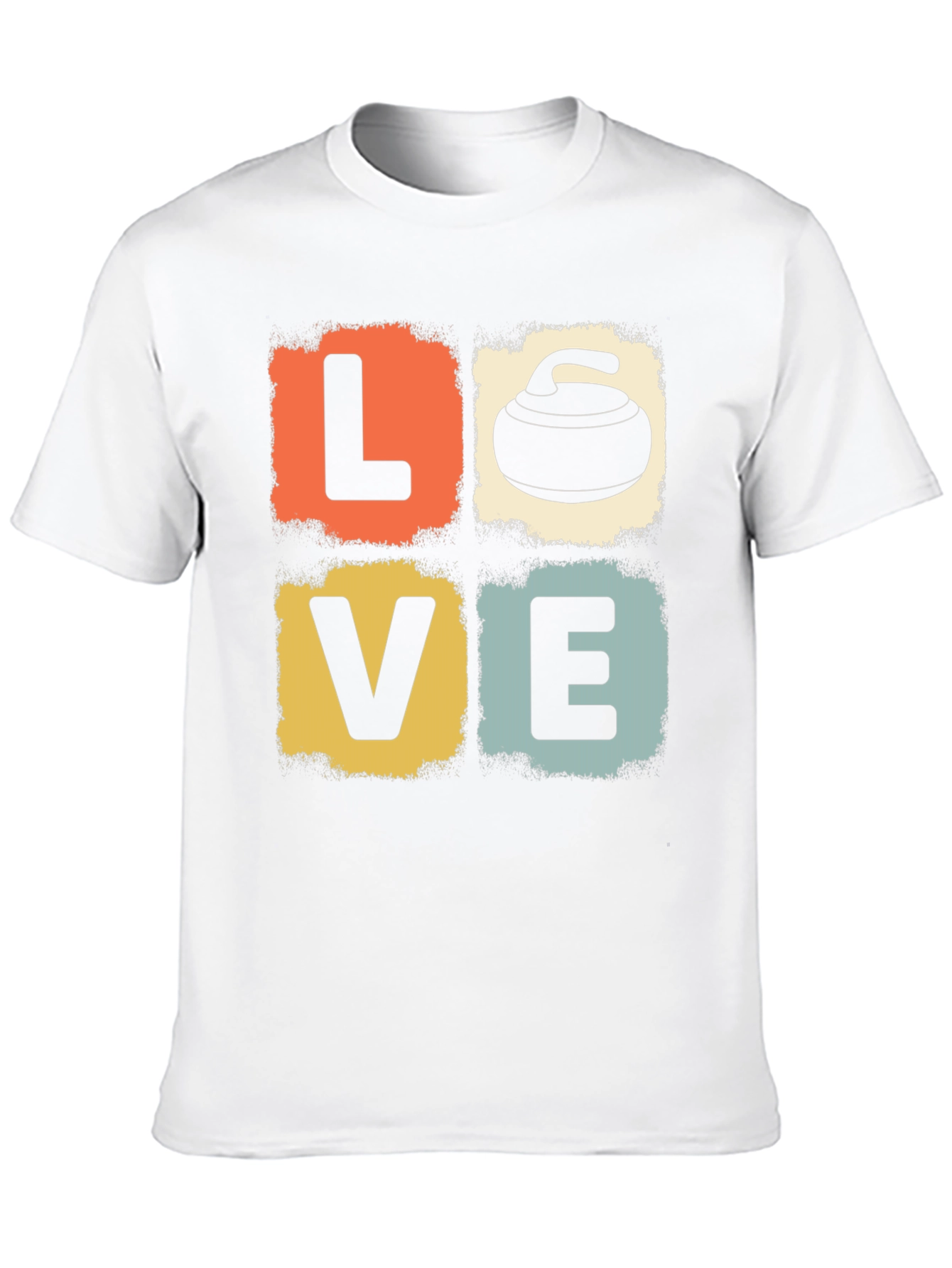 LOVE Curling Graphic Tee - Retro Design