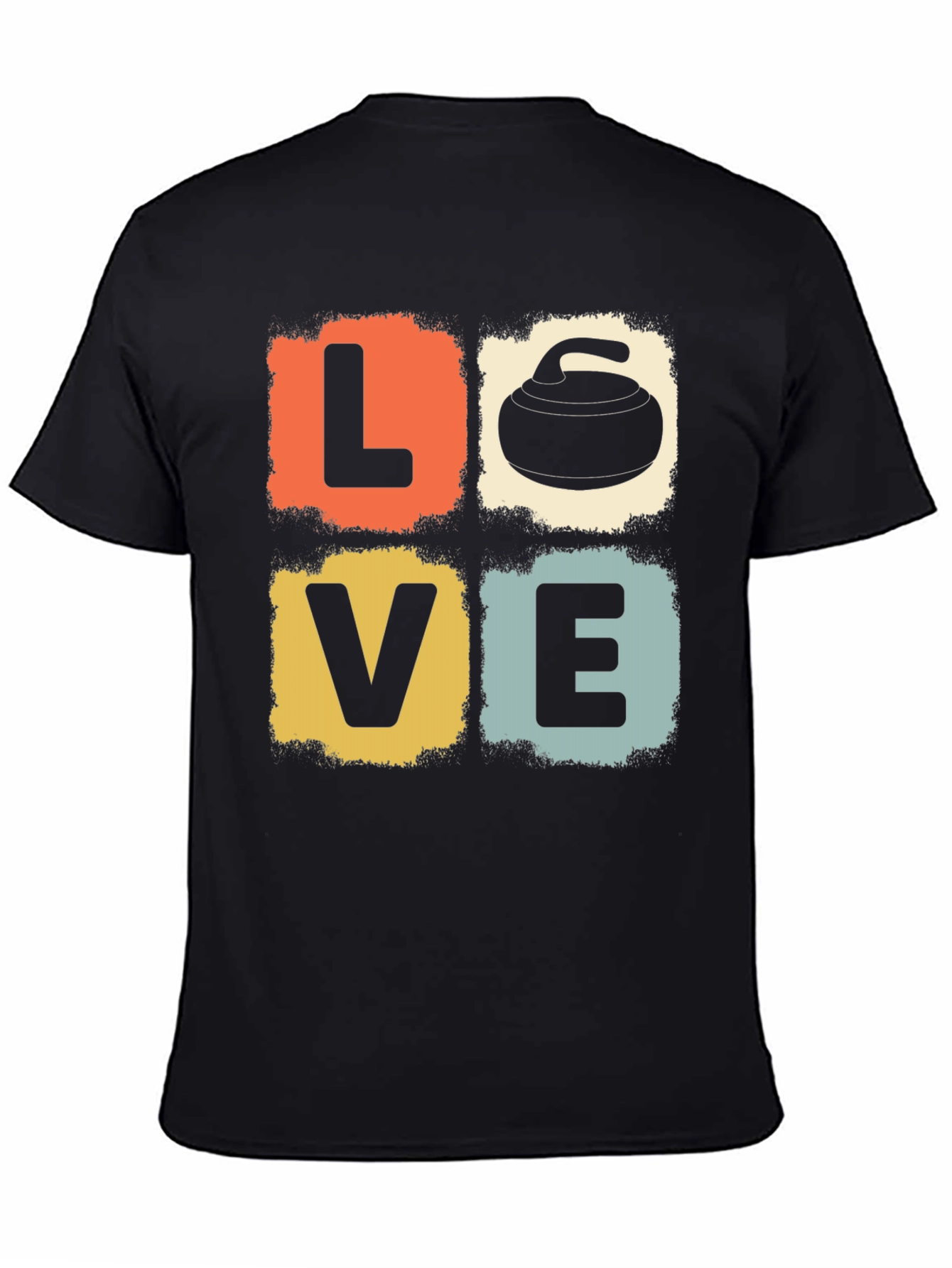 LOVE Curling Graphic Tee - Retro Design