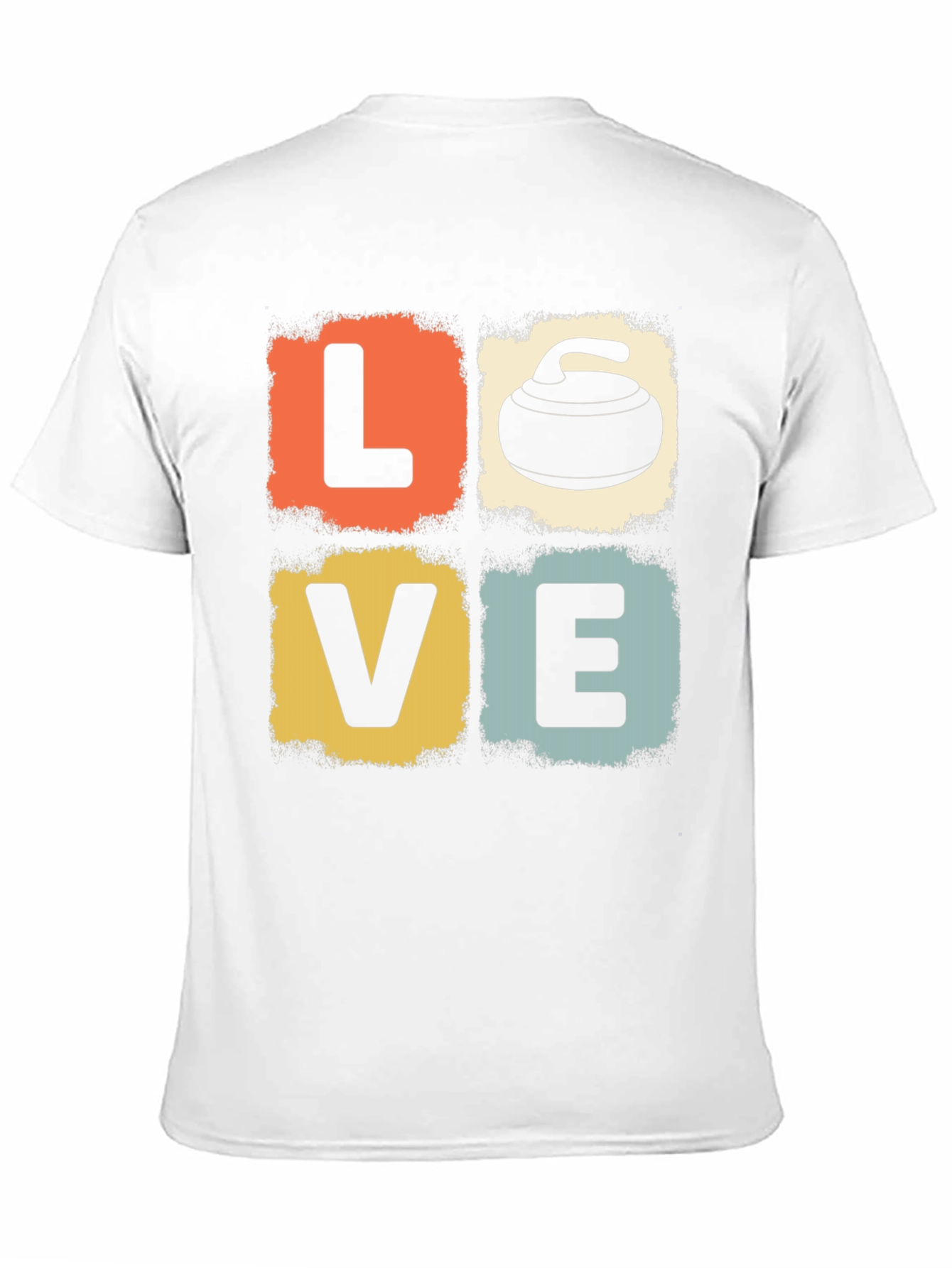 LOVE Curling Graphic Tee - Retro Design