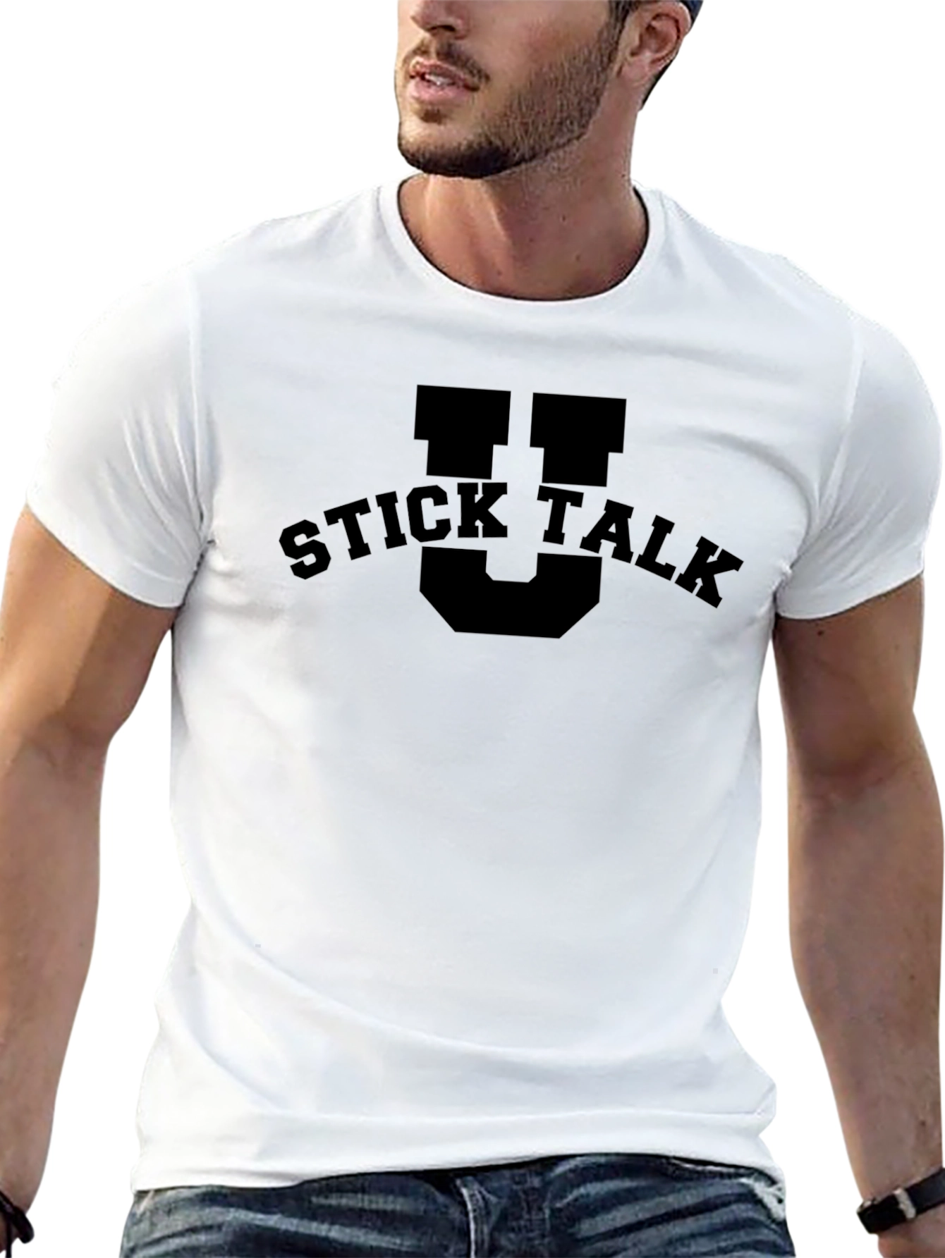 Stick Talk Black Graphic T-Shirt