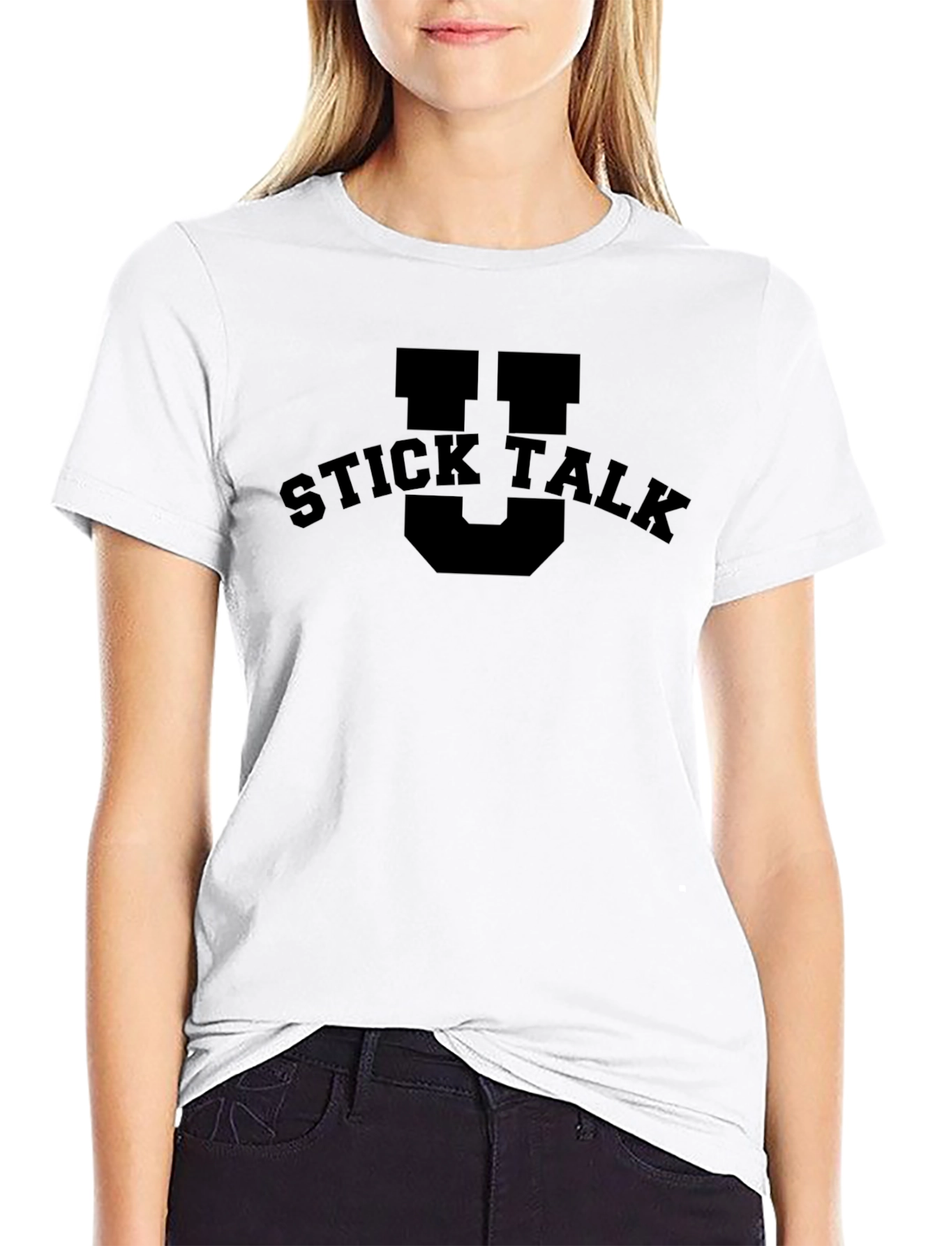 Stick Talk Black Graphic T-Shirt