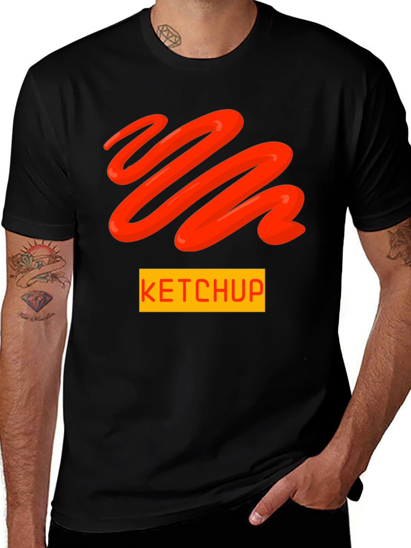 Ketchup Swirl Graphic T-Shirt - Novelty Food Tee