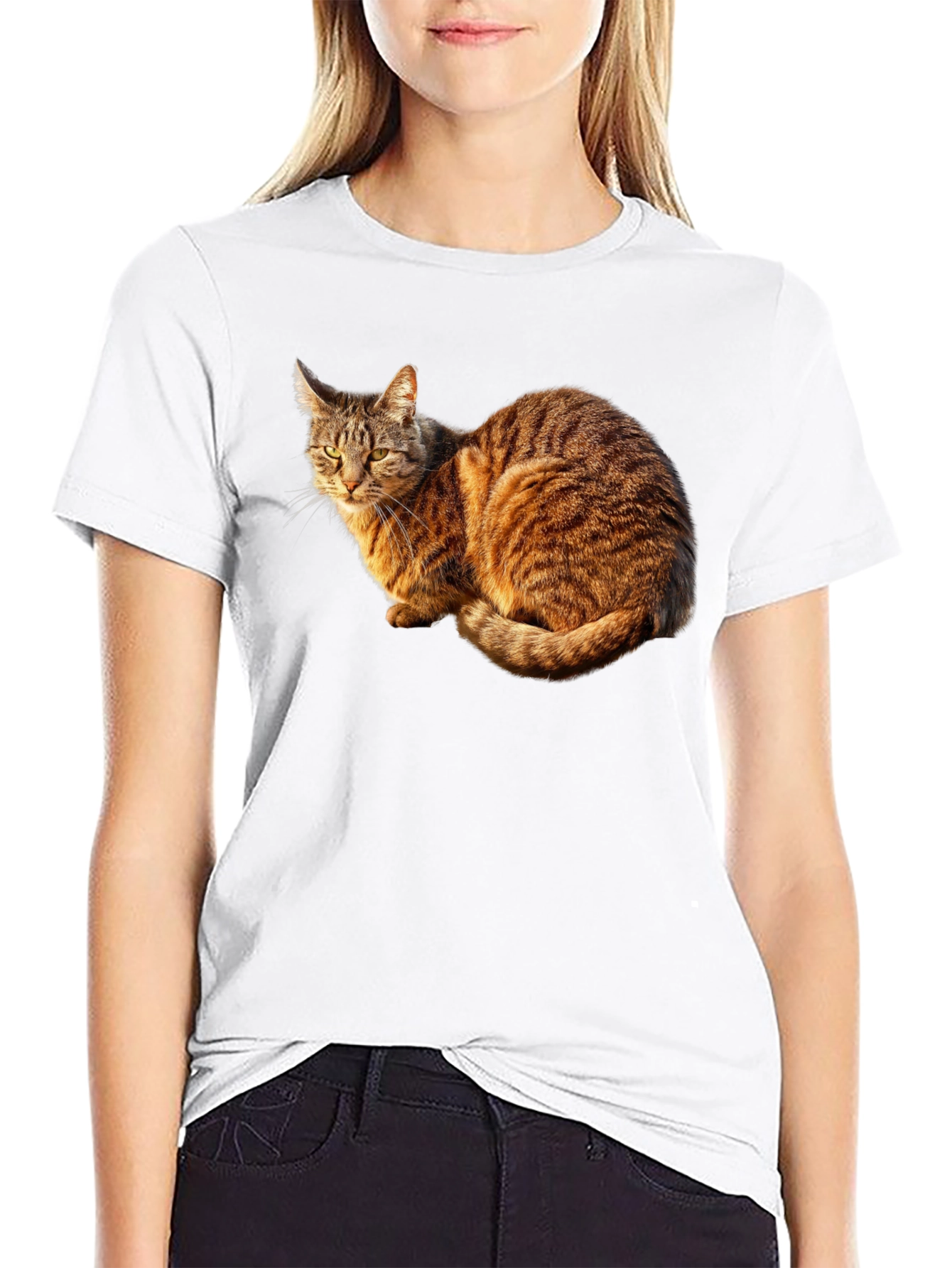 Cat Graphic Black T-Shirt - Unique Design