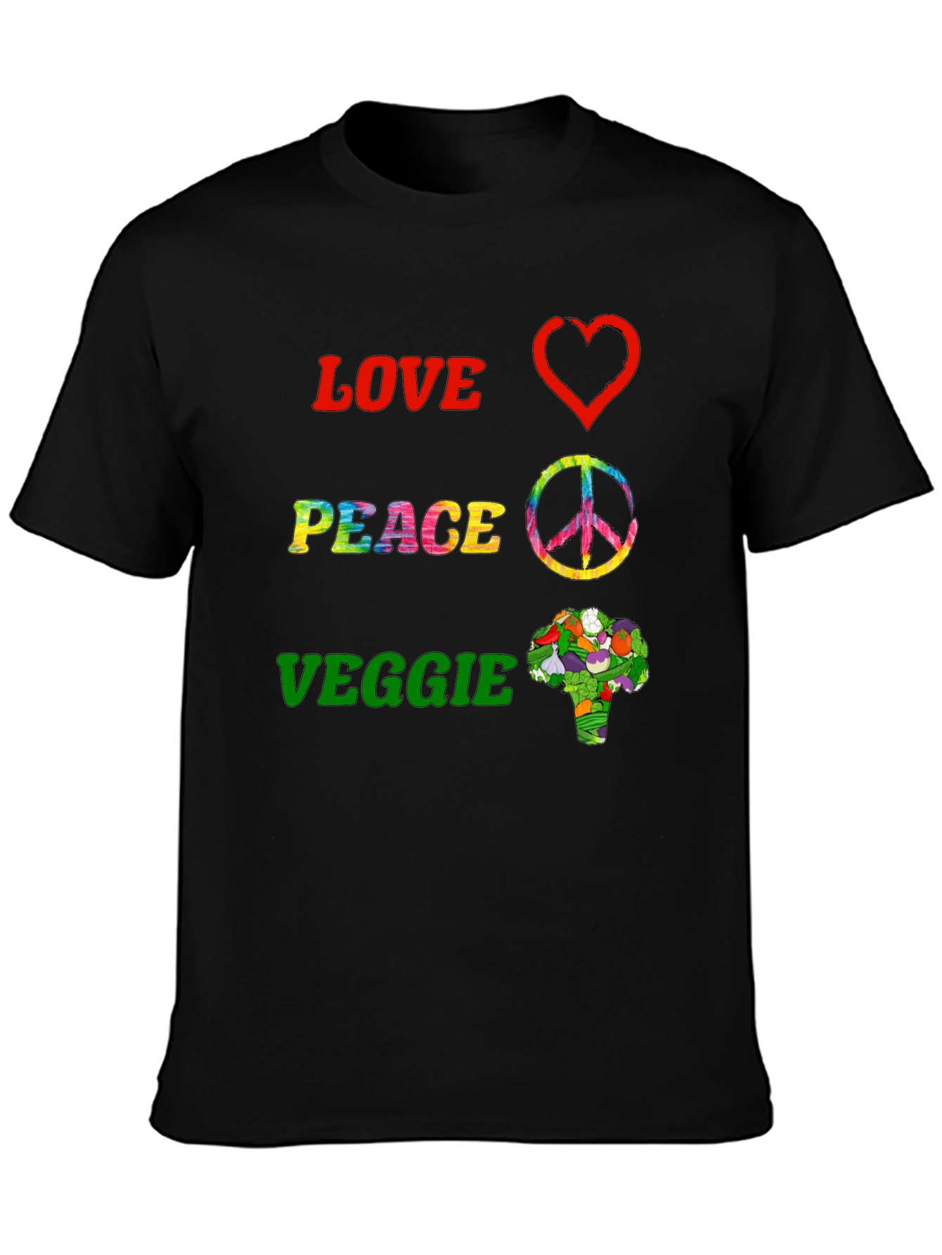 Love Peace Veggie Graphic T-Shirt