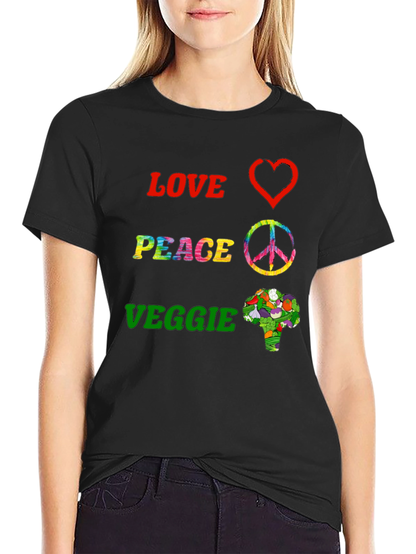 Love Peace Veggie Graphic T-Shirt