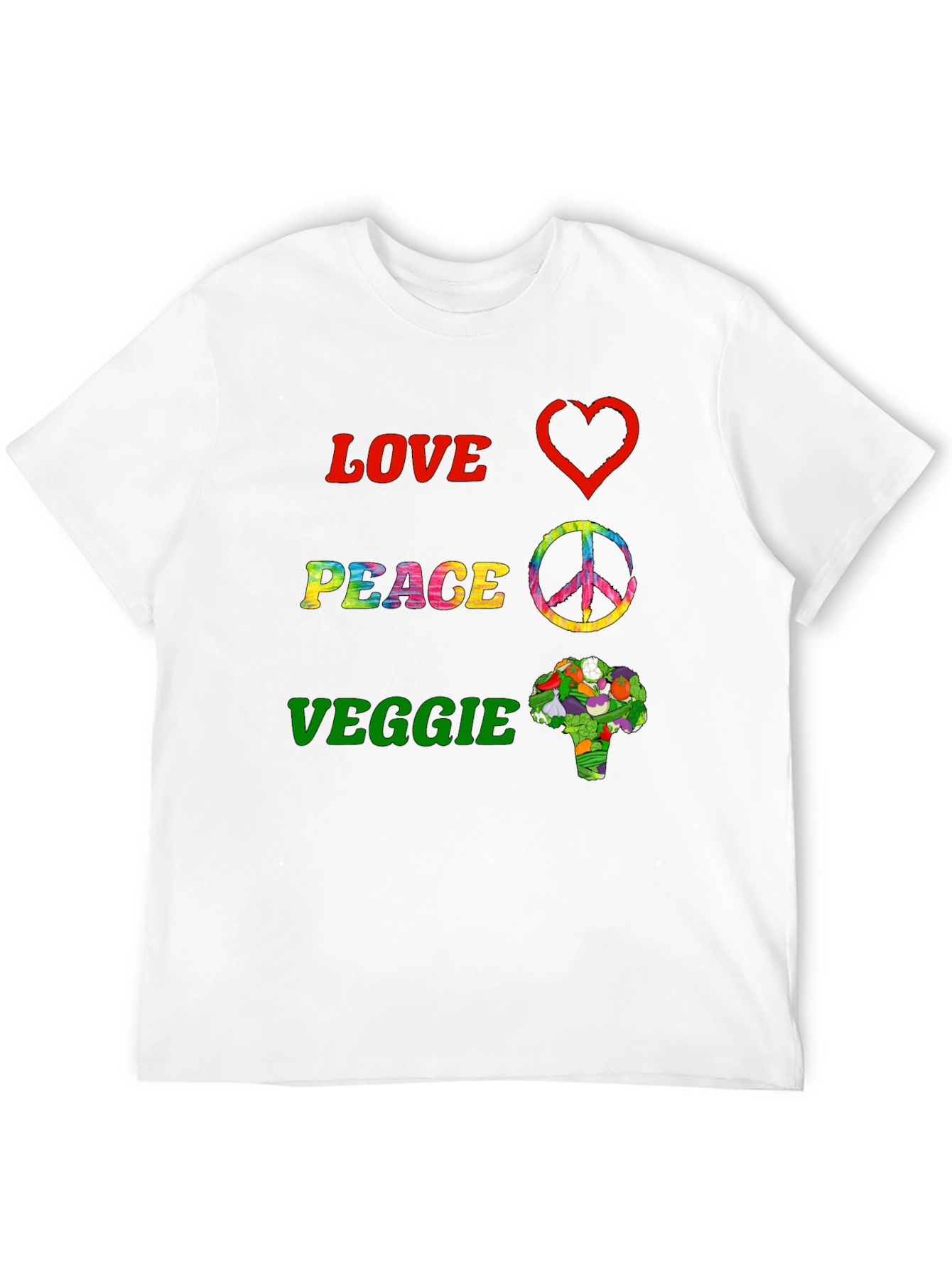 Love Peace Veggie Graphic T-Shirt