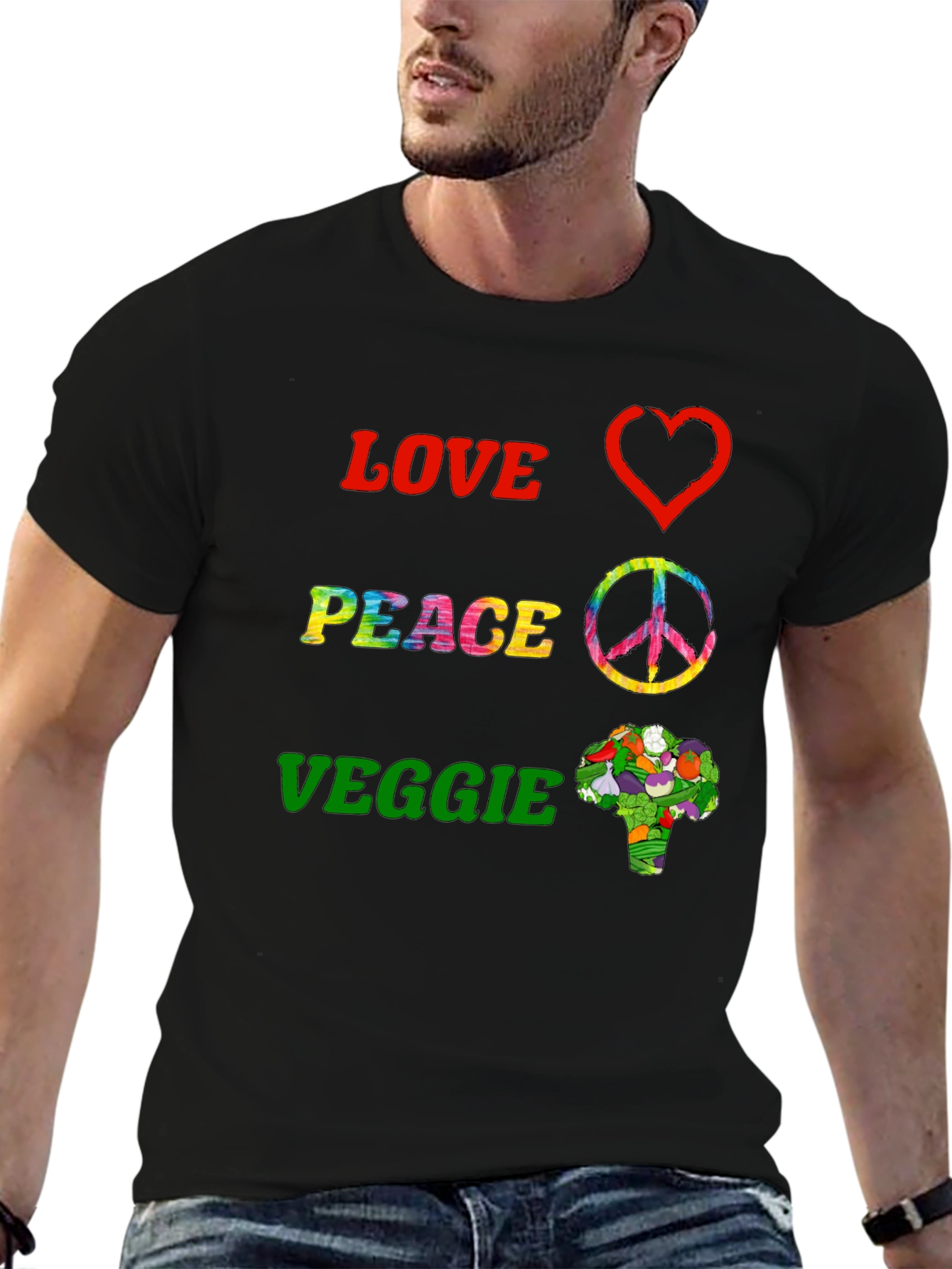 Love Peace Veggie Graphic T-Shirt
