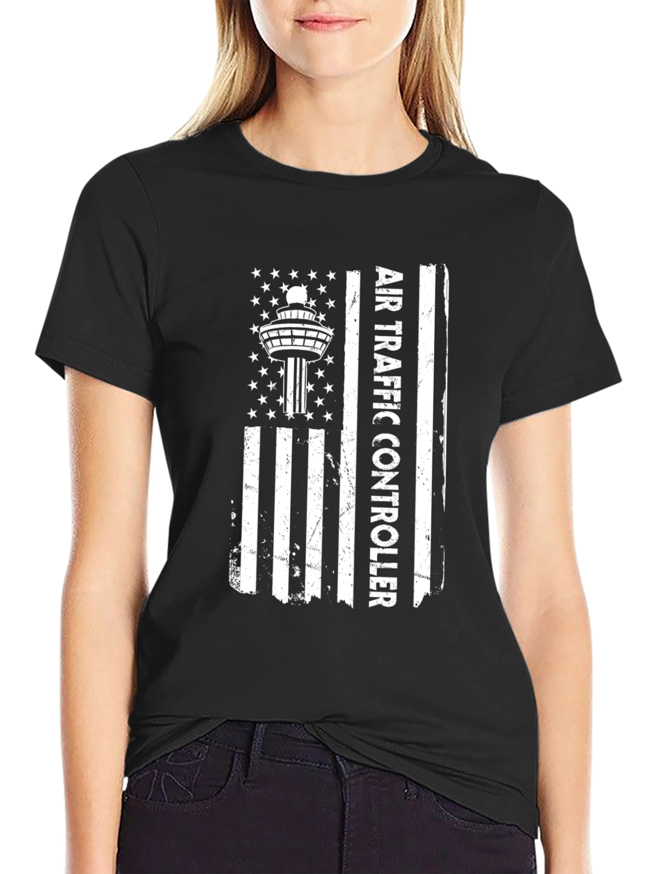 Air Traffic Controller American Flag T-Shirt