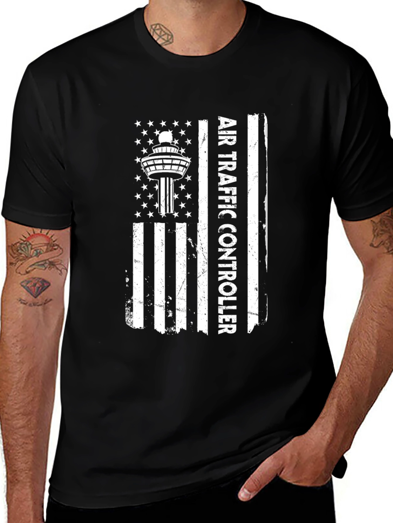 Air Traffic Controller American Flag T-Shirt