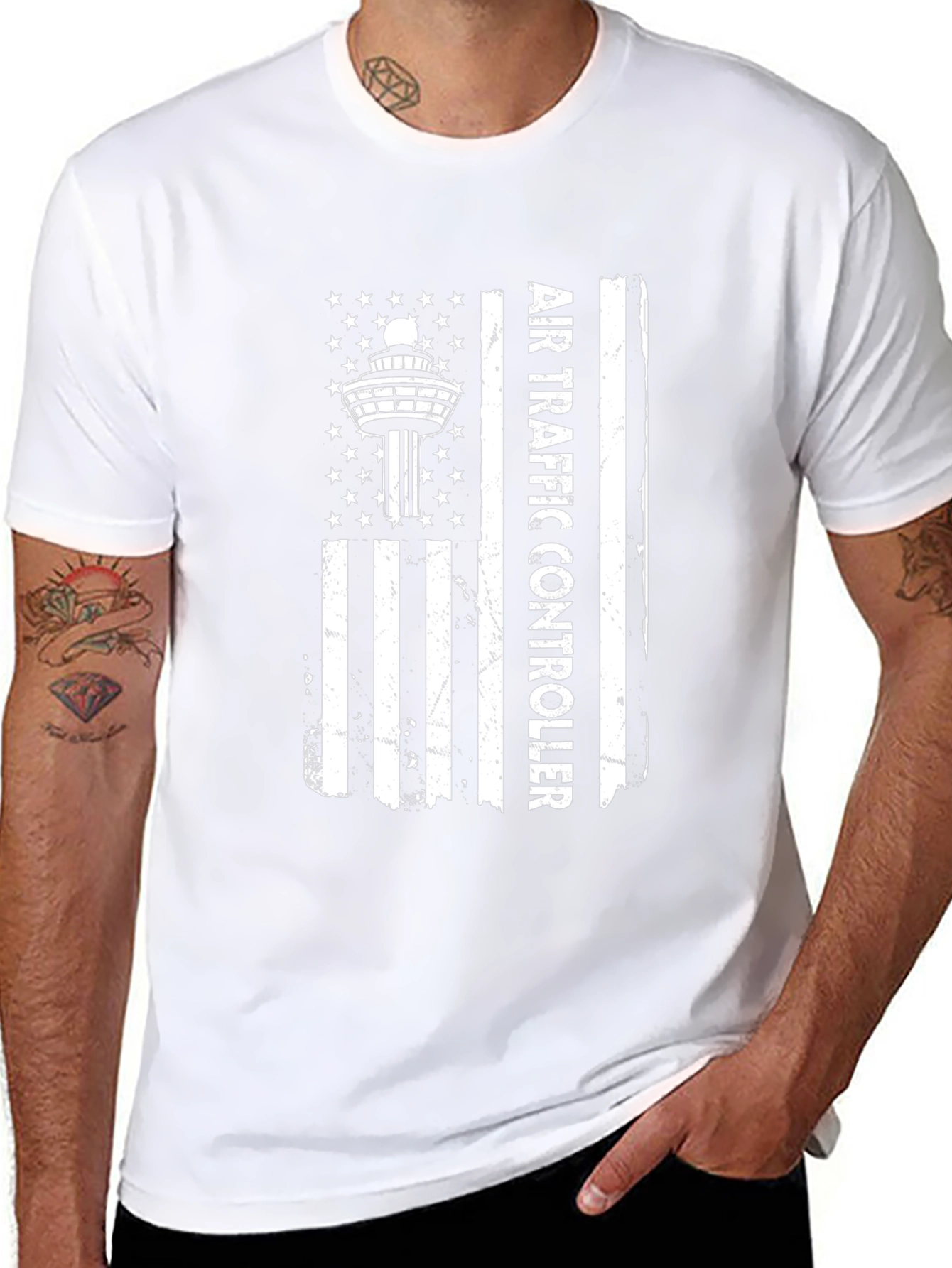 Air Traffic Controller American Flag T-Shirt