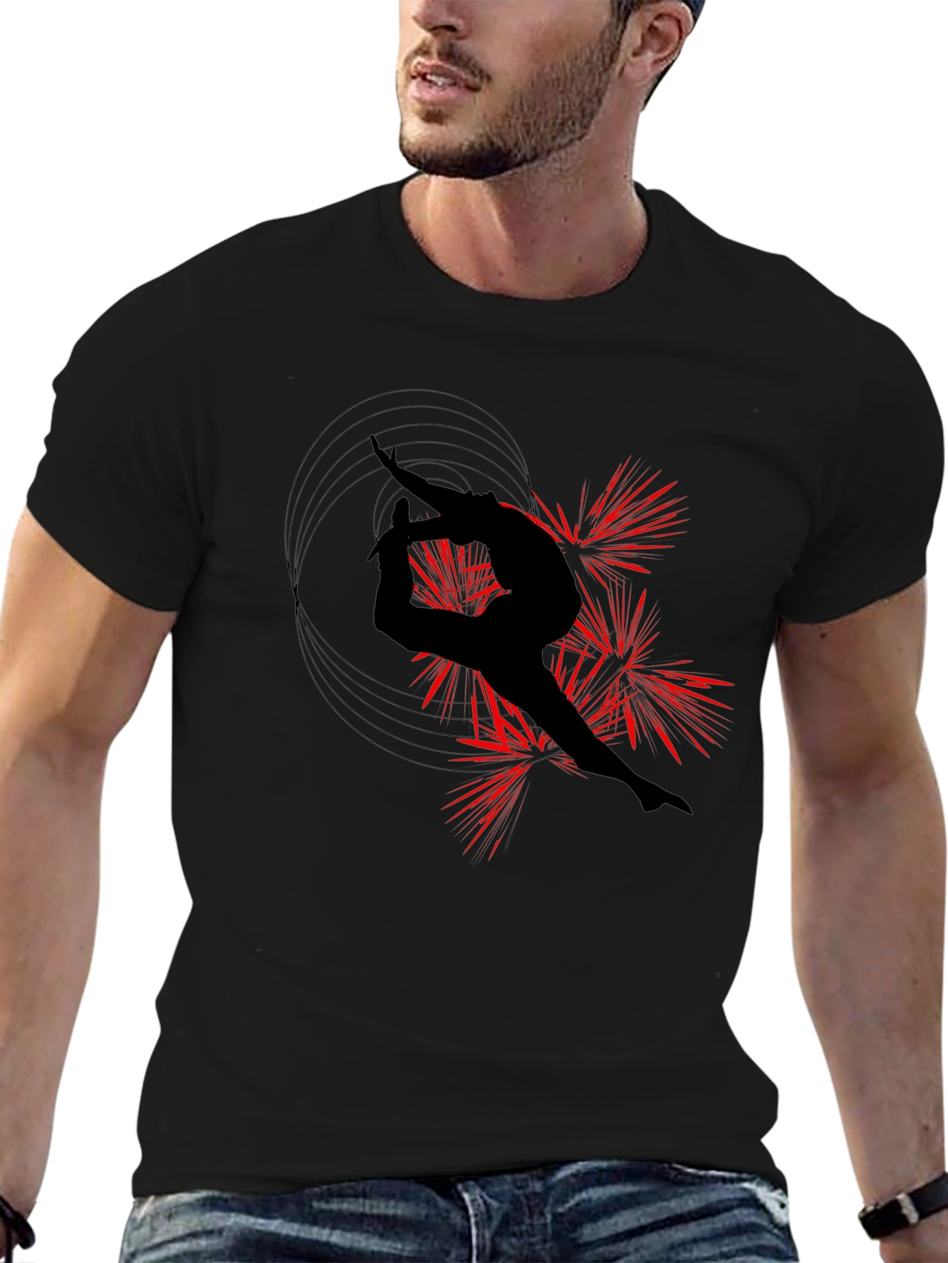 Artistic Silhouette Tee - Black Graphic T-Shirt