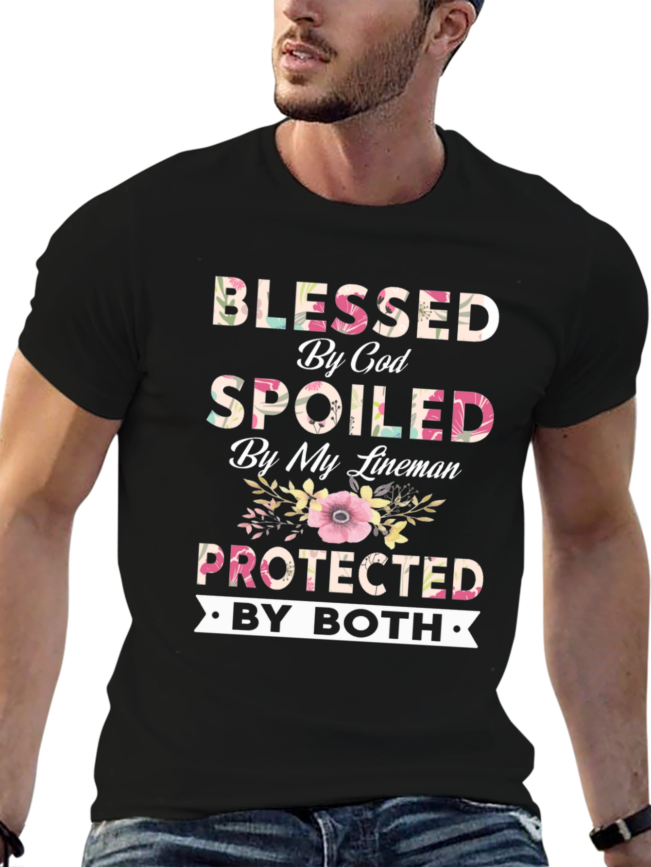 Blessed by God Spoiled by My Lineman T-Shirt