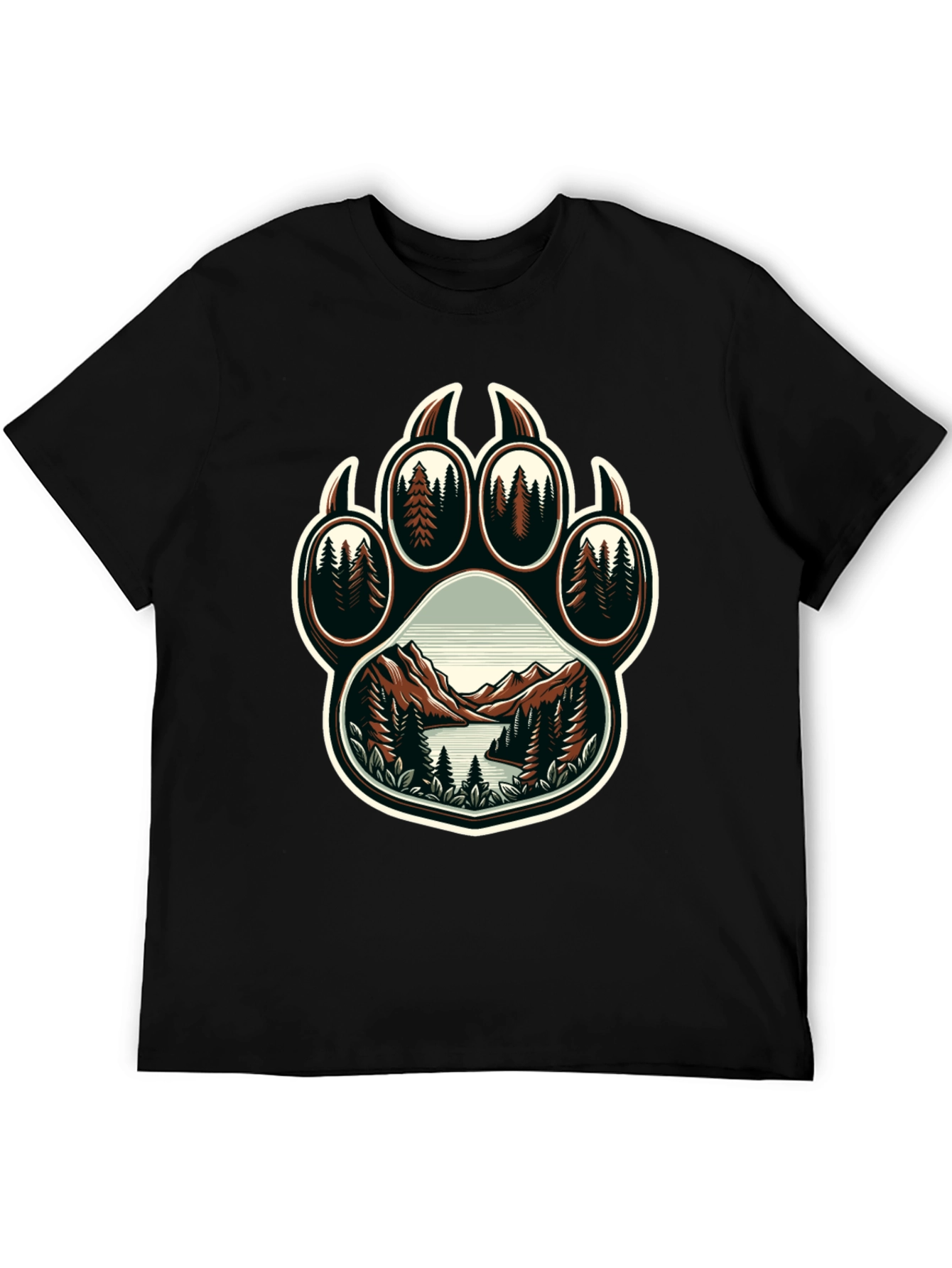 Bear Paw Nature Graphic T-Shirt