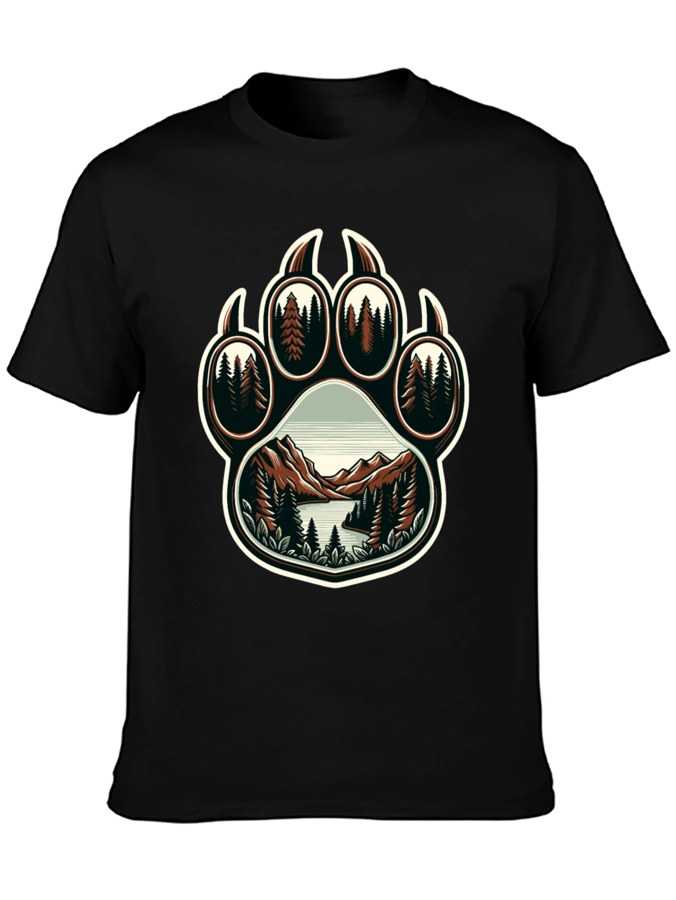 Bear Paw Nature Graphic T-Shirt