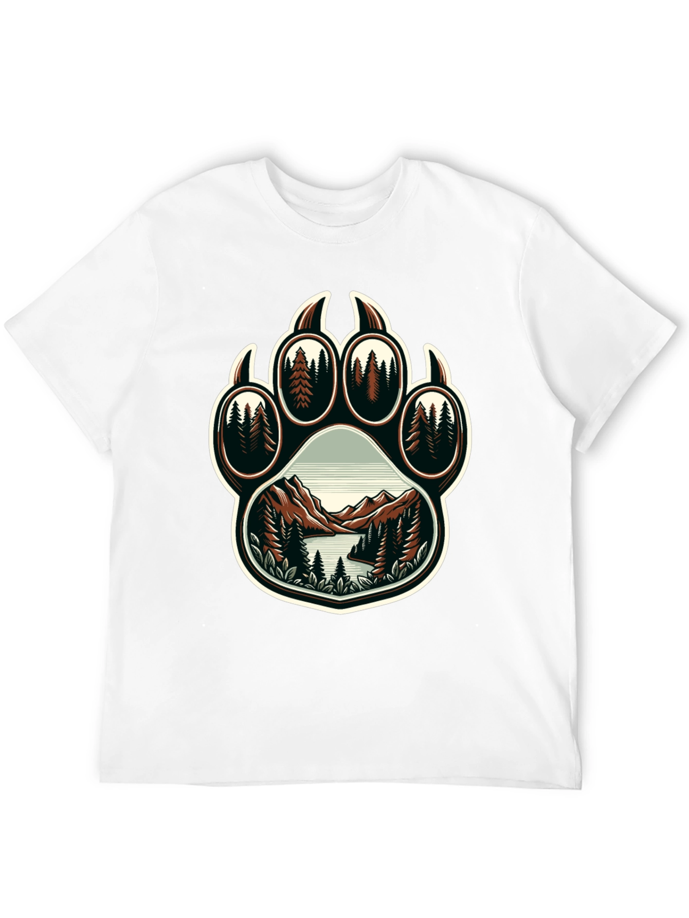 Bear Paw Nature Graphic T-Shirt