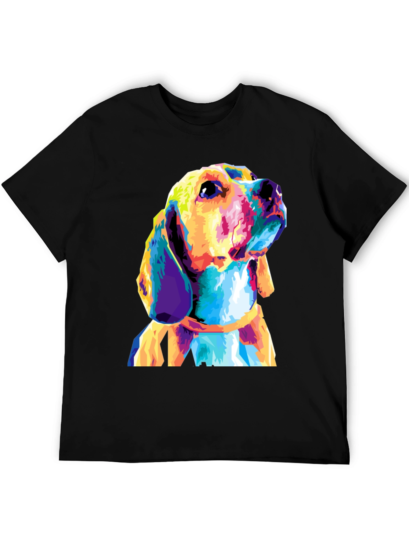 Dog Graphic Print Black T-Shirt