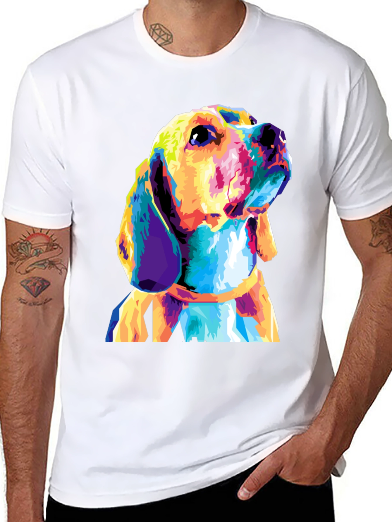Dog Graphic Print Black T-Shirt