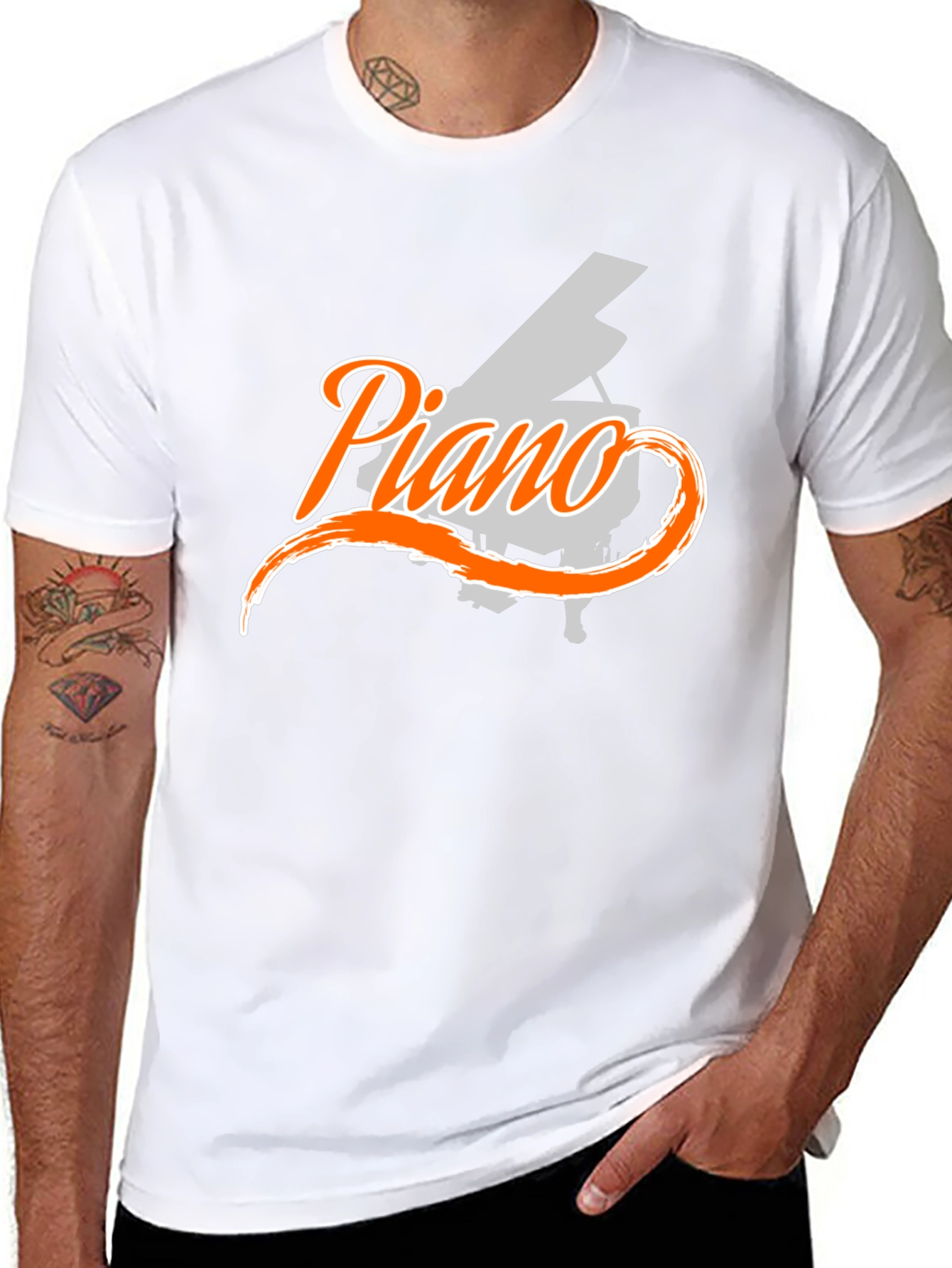 Piano Graphic T-Shirt - Music Lover Tee