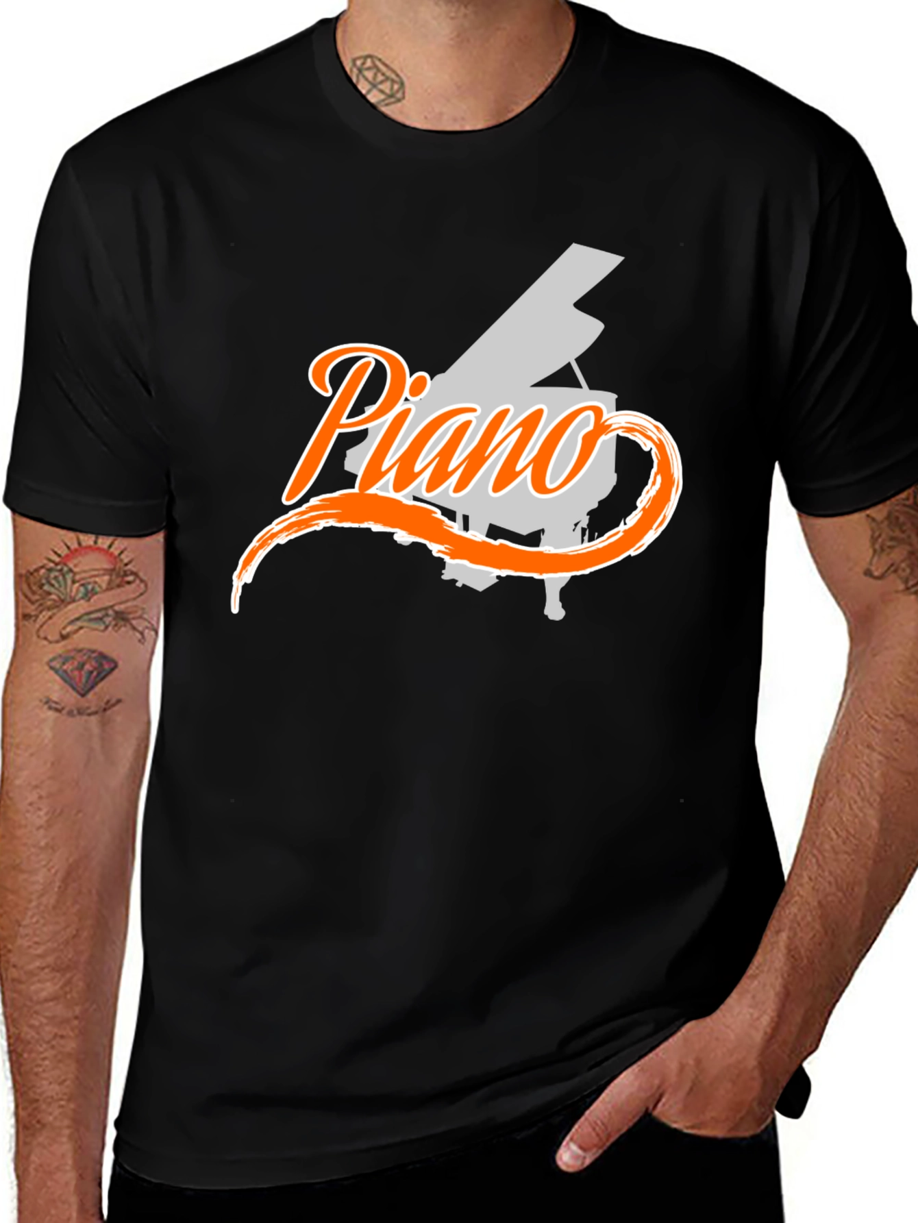 Piano Graphic T-Shirt - Music Lover Tee
