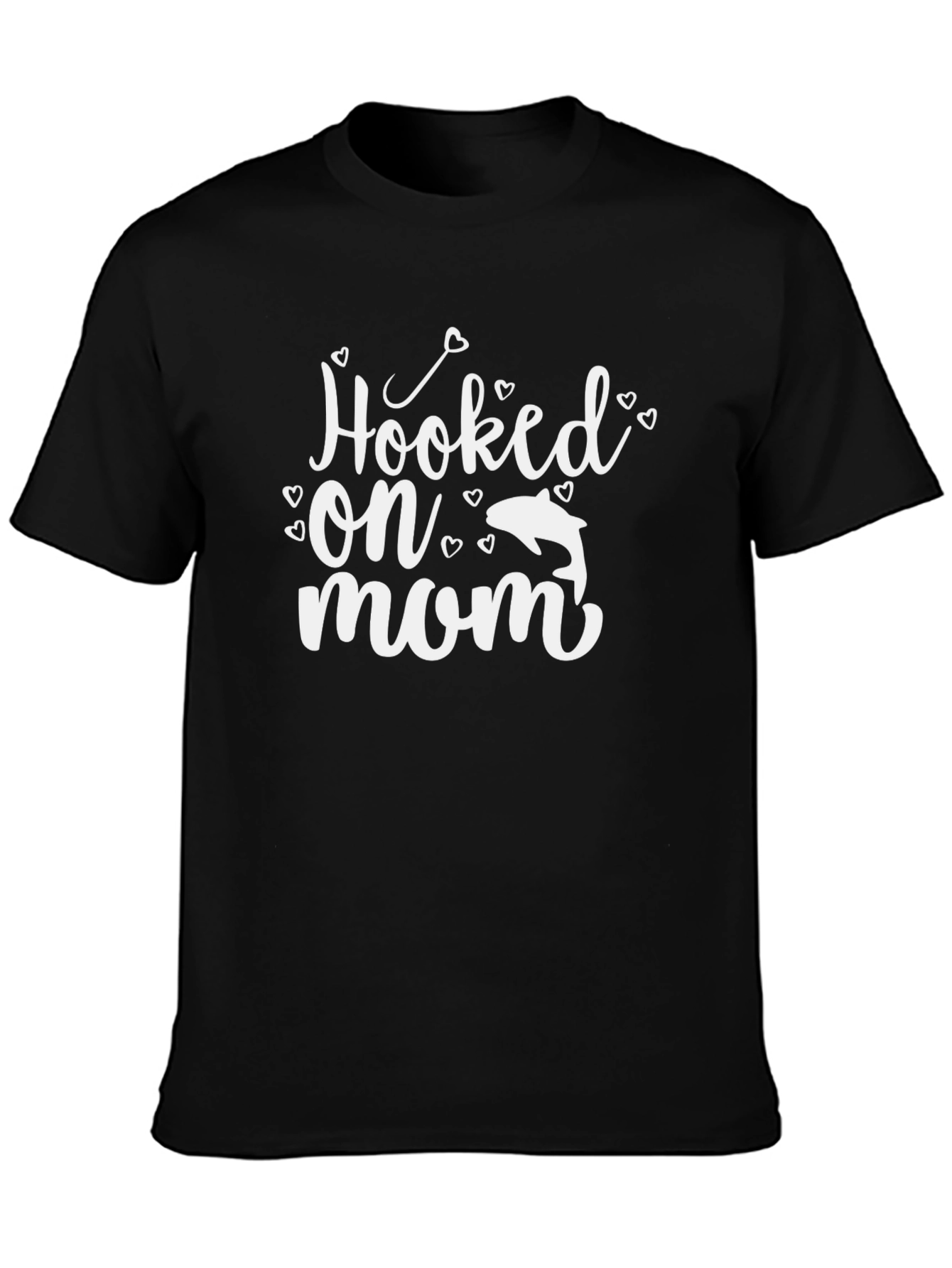 Hooked on Mom Graphic Tee - Black