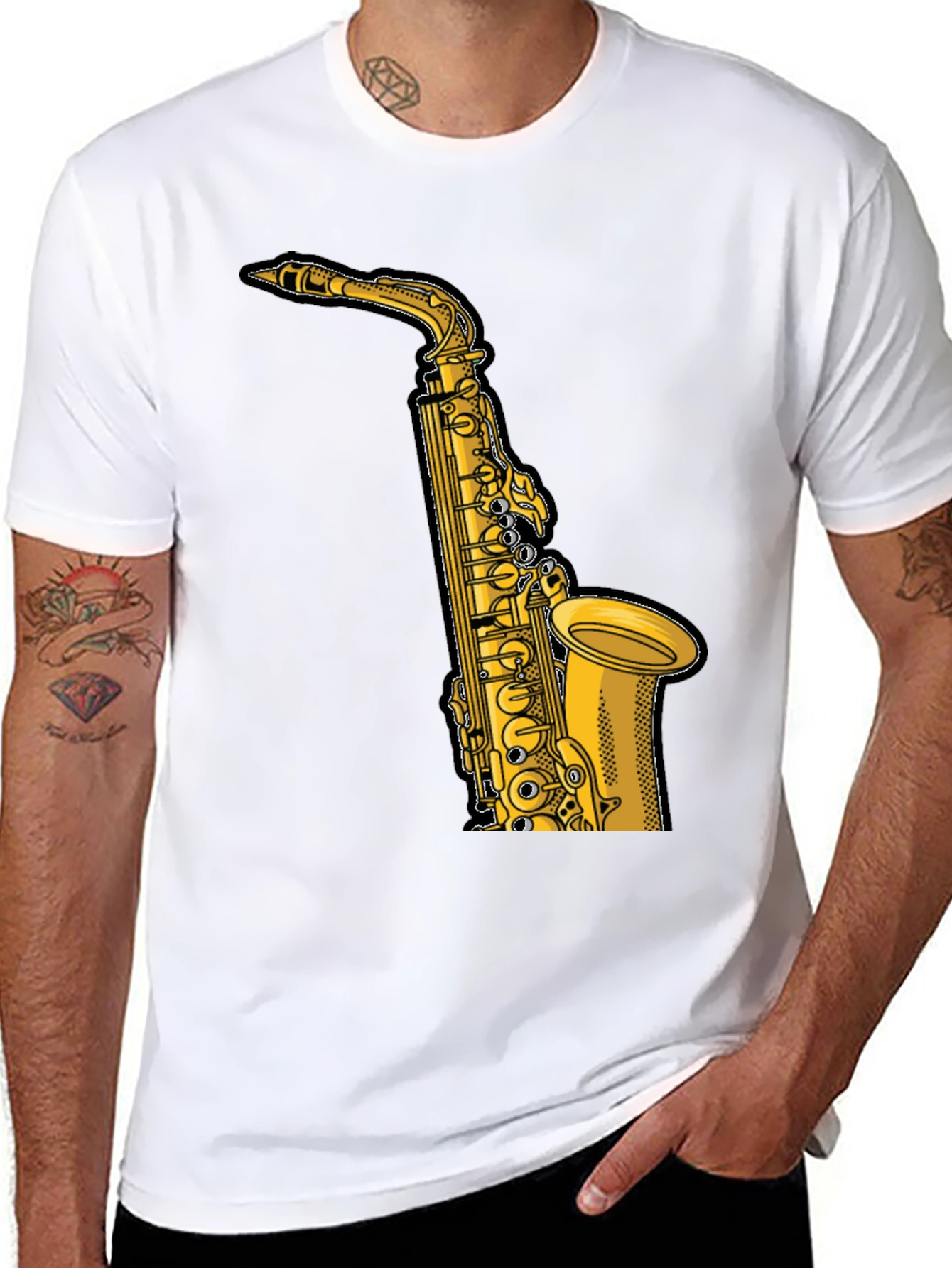 Saxophone Graphic Tee - Musician Style