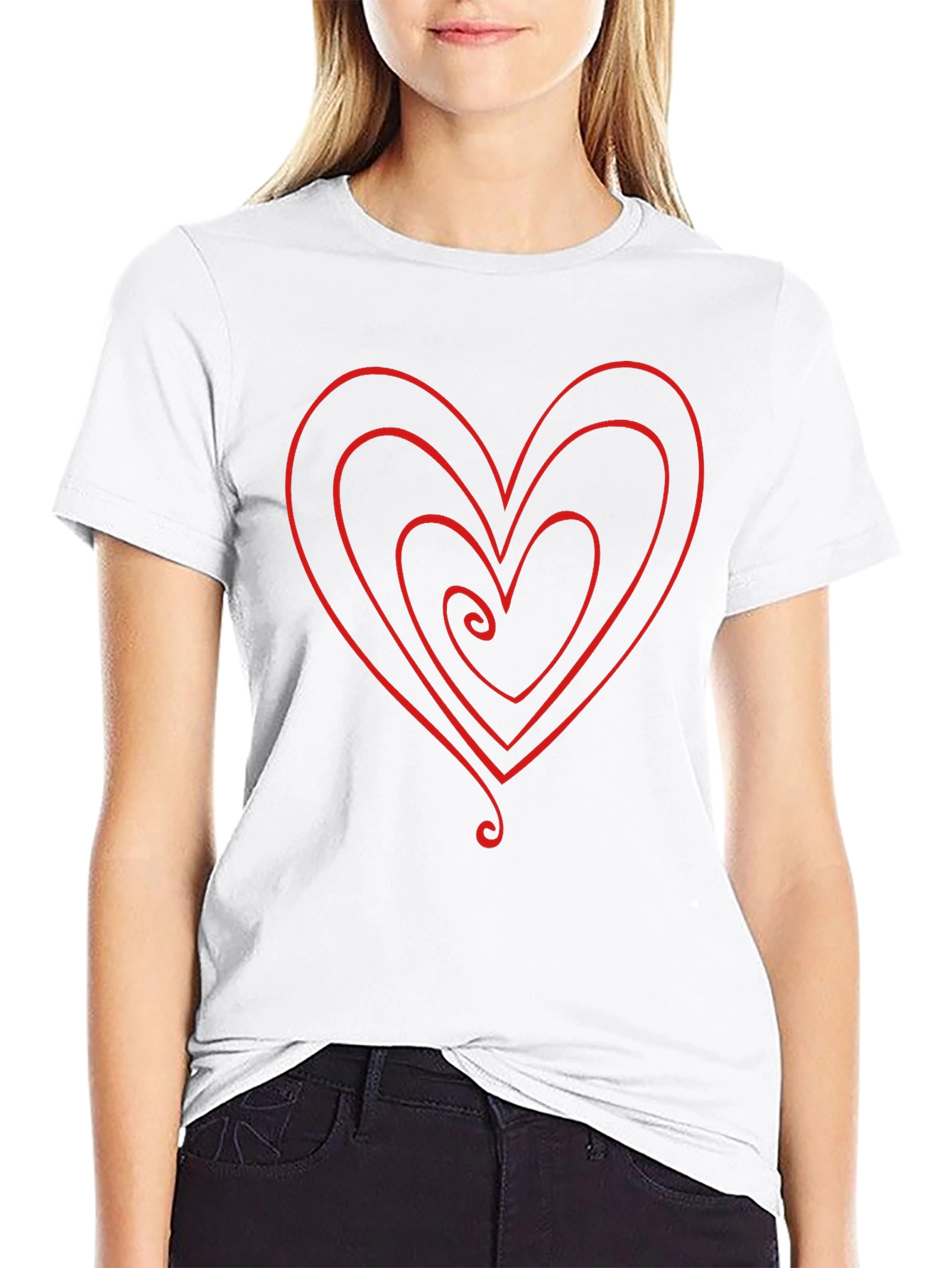 Heartbeat T-Shirt - Stylish Love Design Black Cotton Tee