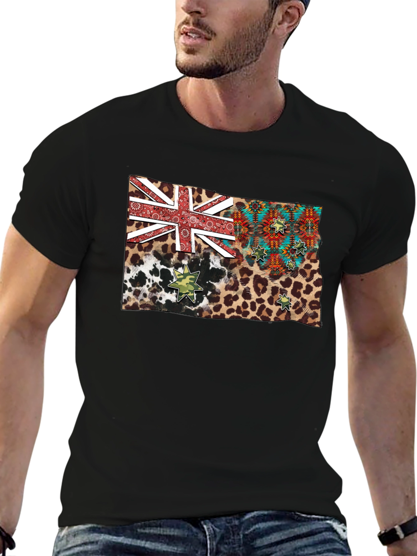 Novelty Print Black T-Shirt