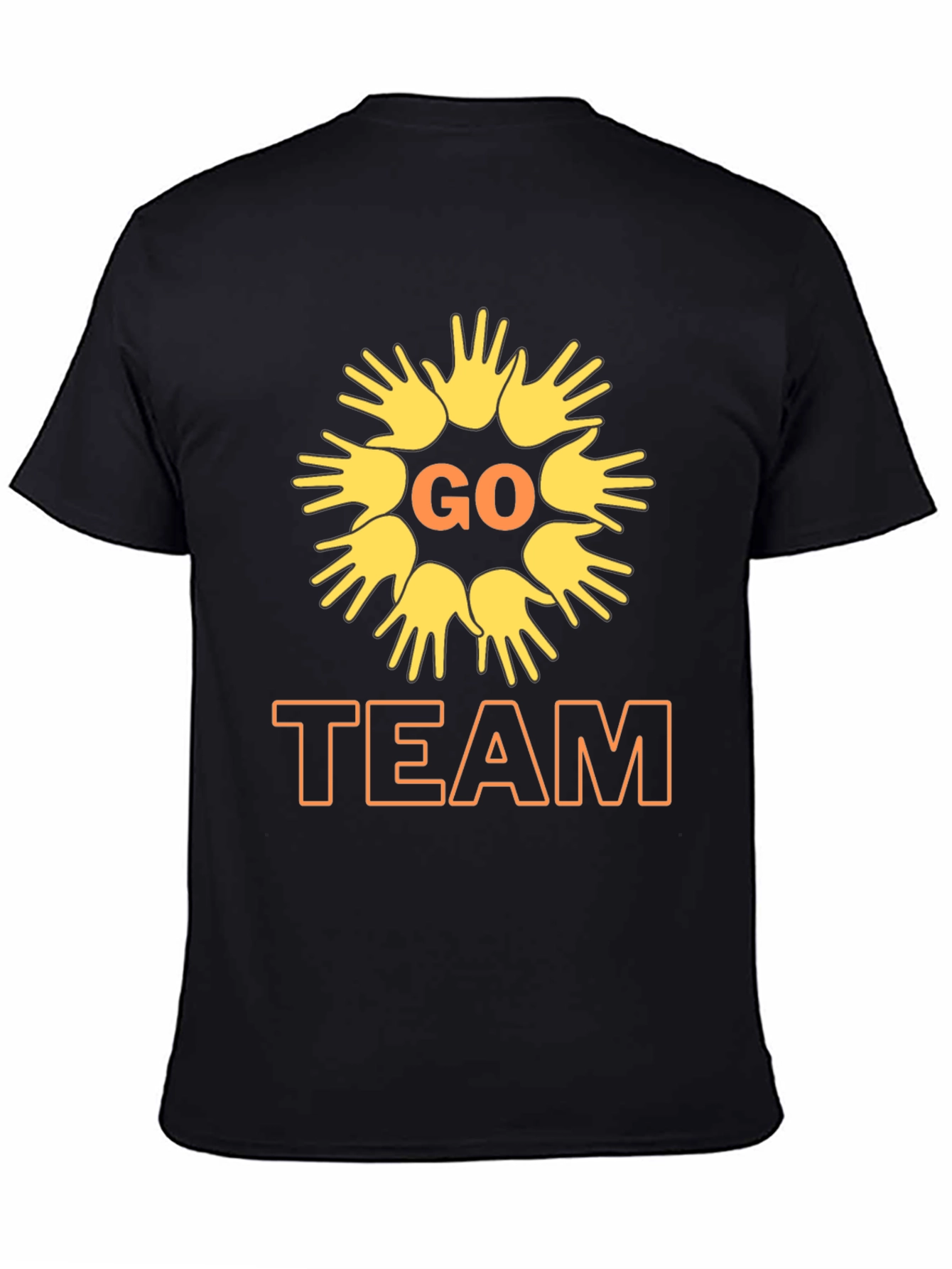 Go Team Black T-Shirt with Graphic Print