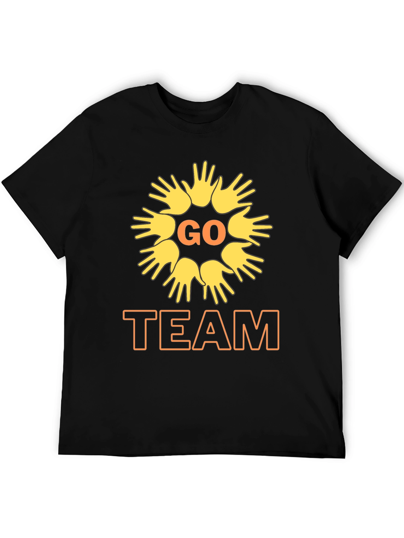 Go Team Black T-Shirt with Graphic Print