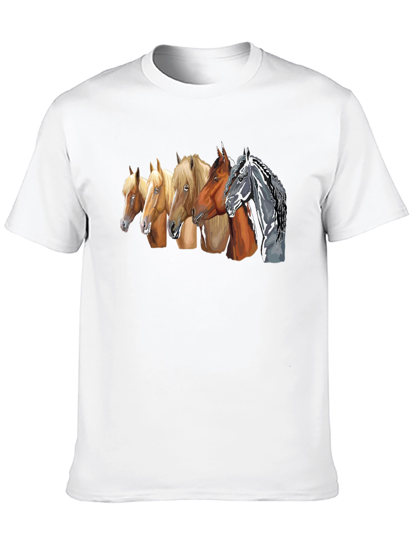 Horse Breeds Graphic Tee - Black Cotton T-Shirt